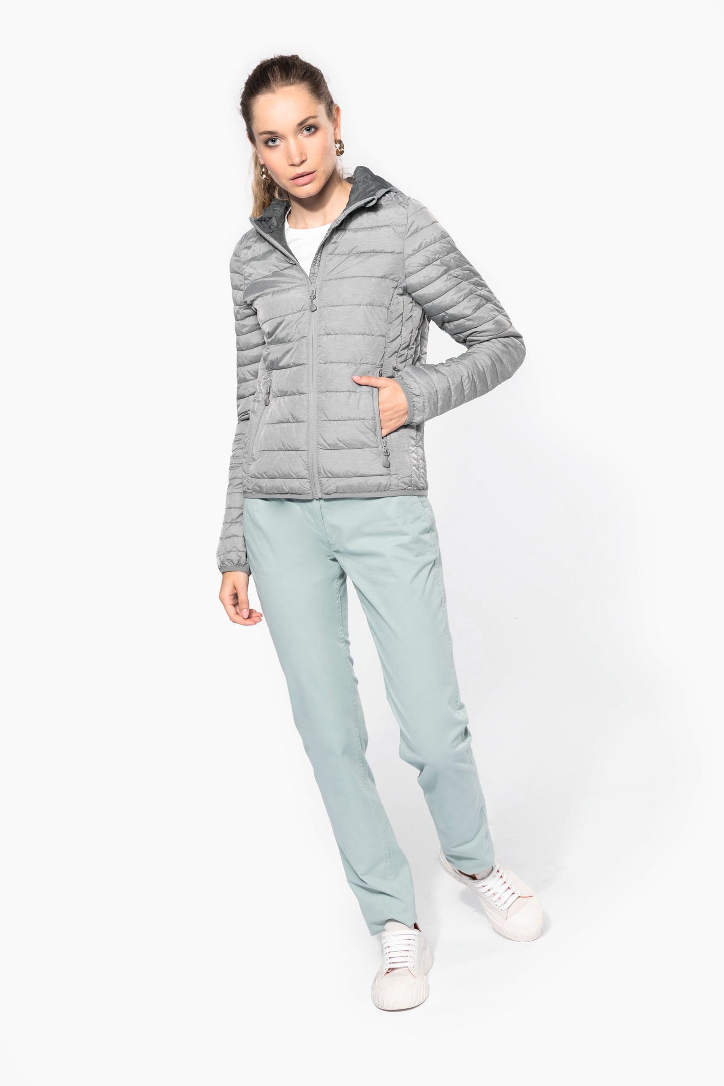 K6111 - Piumino donna leggero con cappuccio