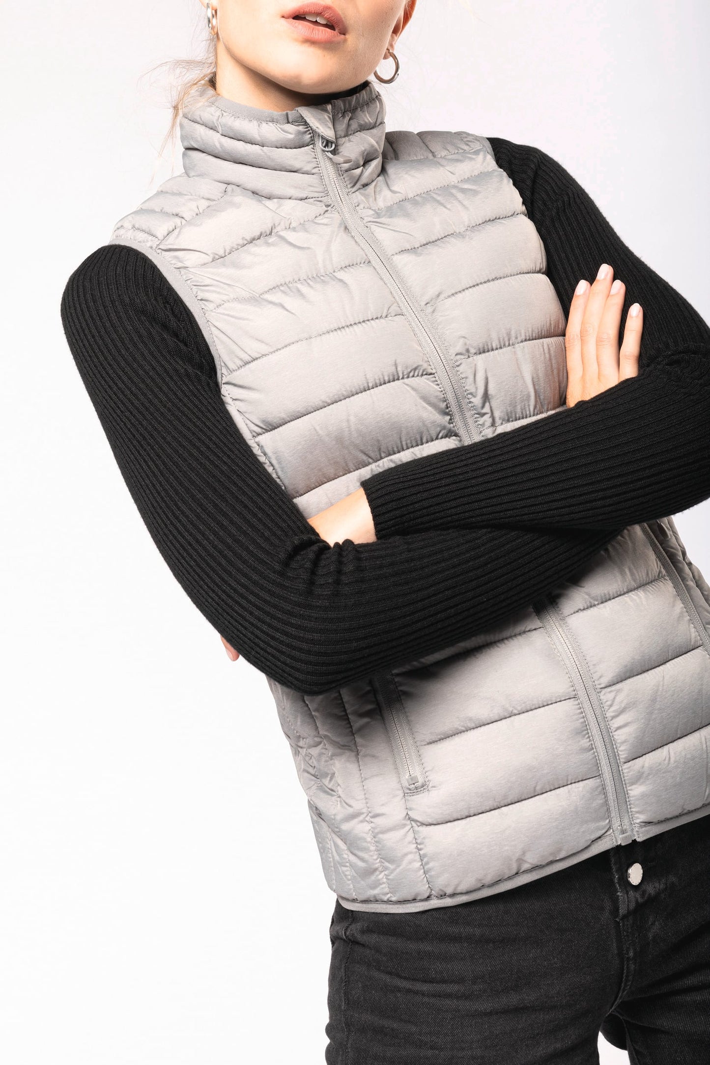 K6114 - Piumino donna leggero smanicato