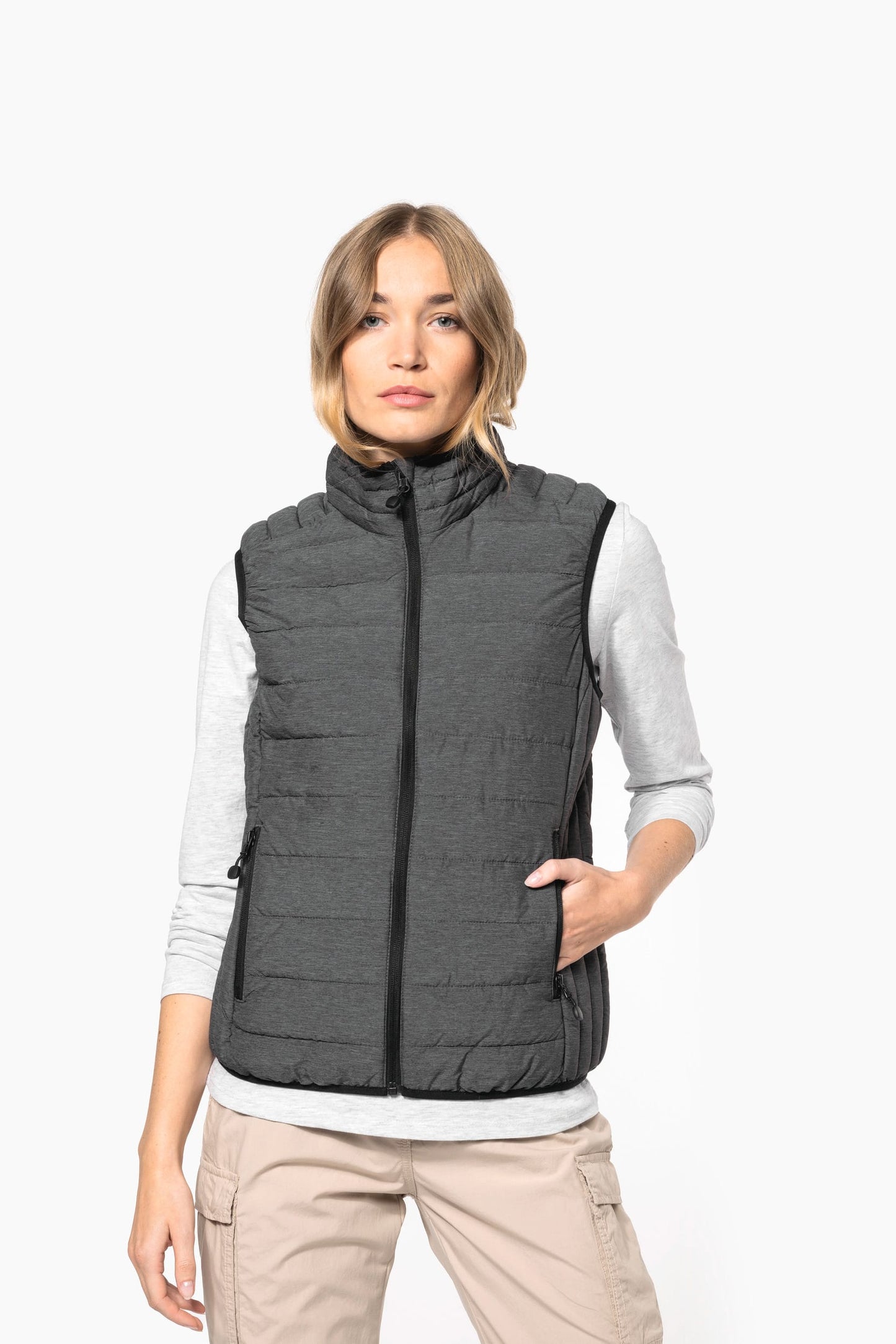 K6114 - Piumino donna leggero smanicato