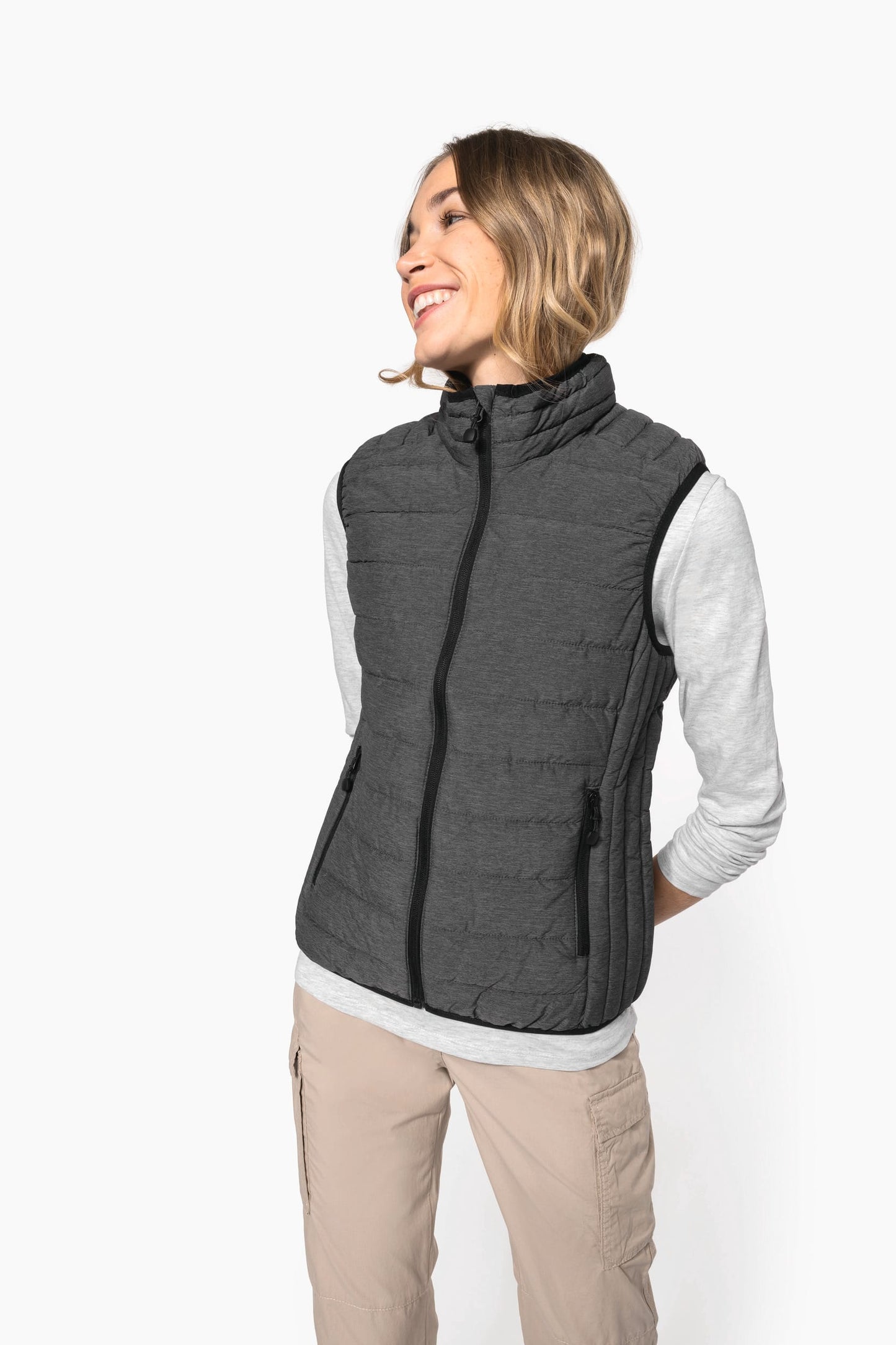 K6114 - Piumino donna leggero smanicato