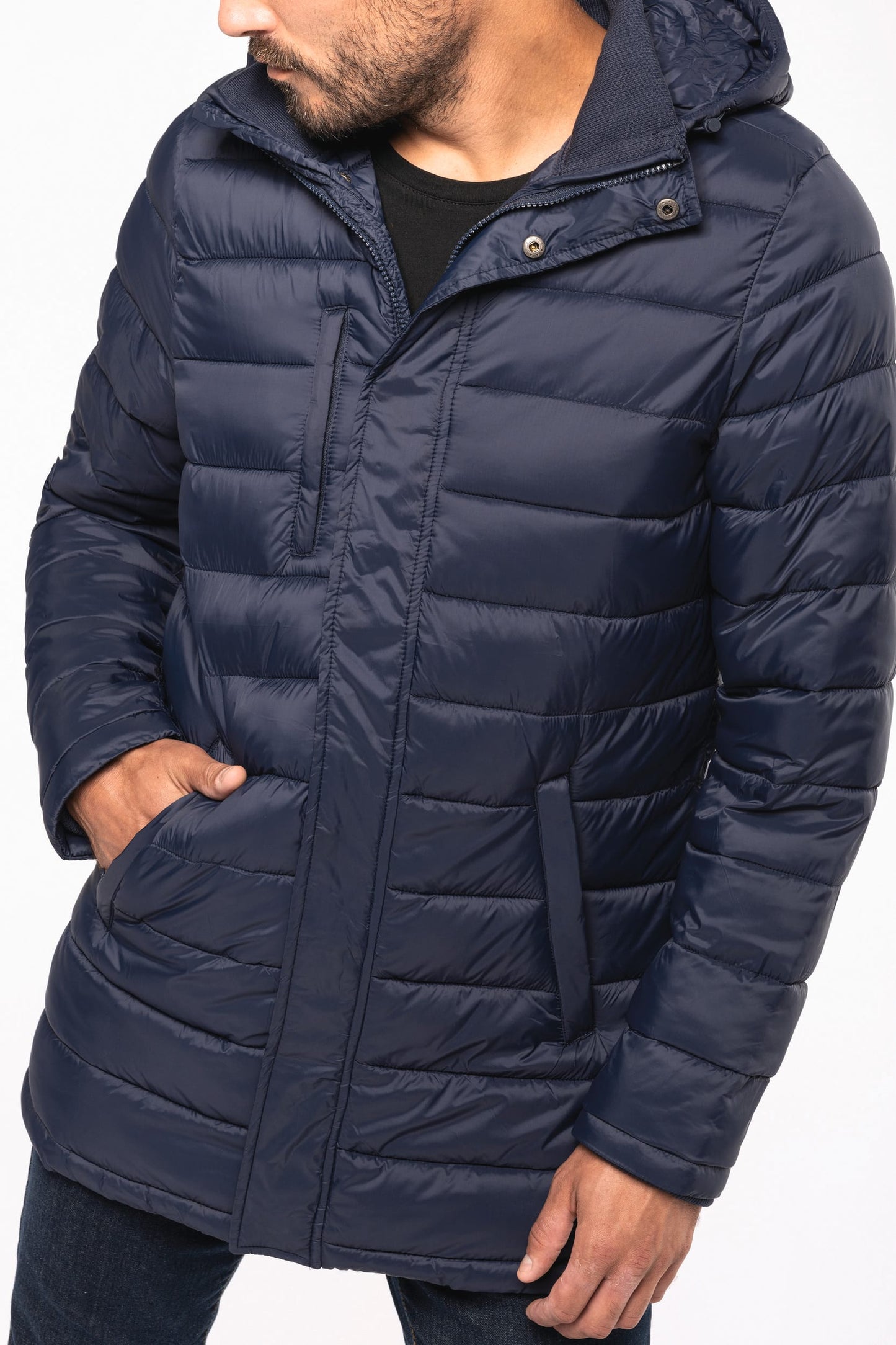 K6128 - Parka piumino uomo leggero con cappuccio