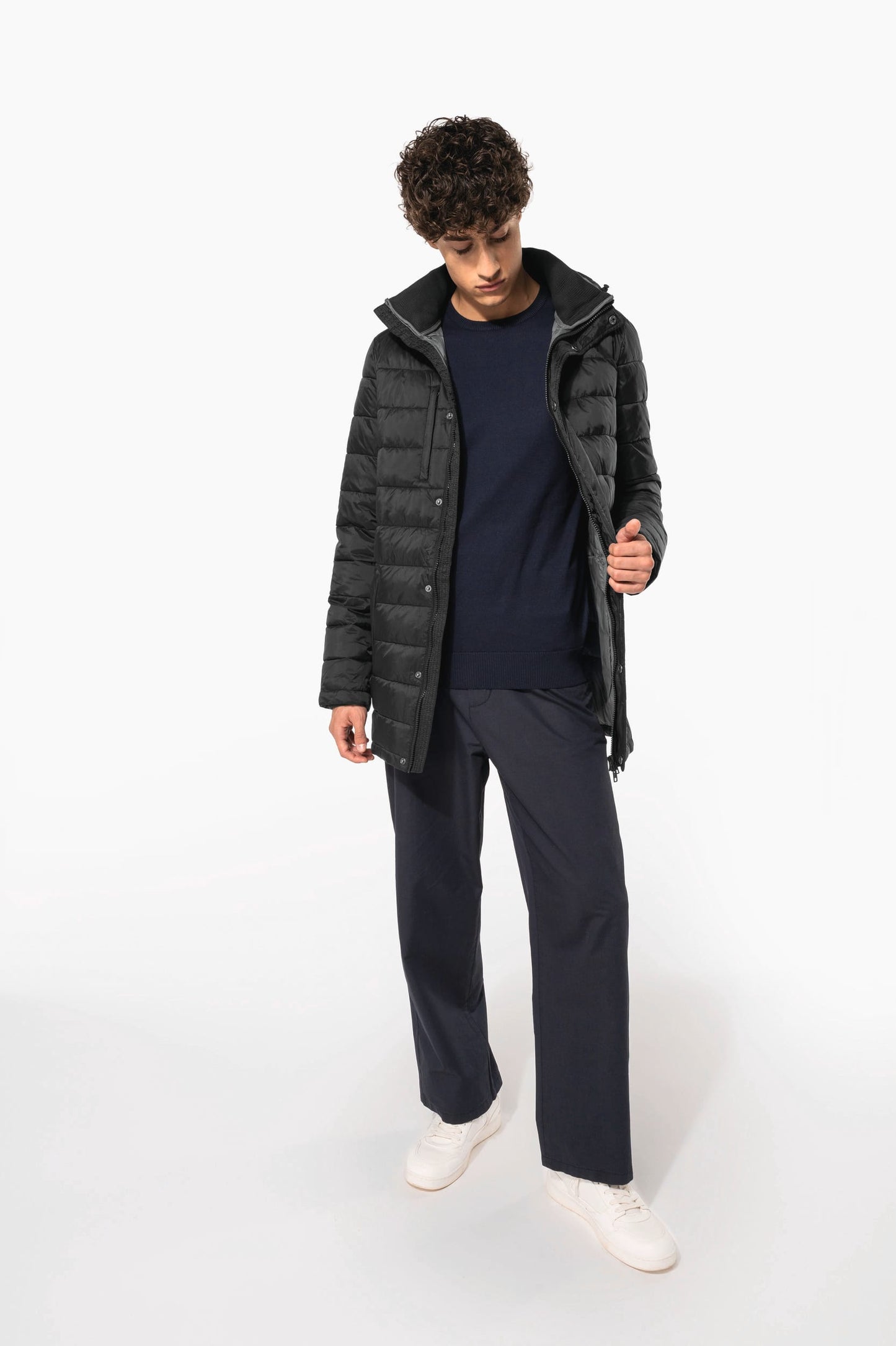 K6128 - Parka piumino uomo leggero con cappuccio