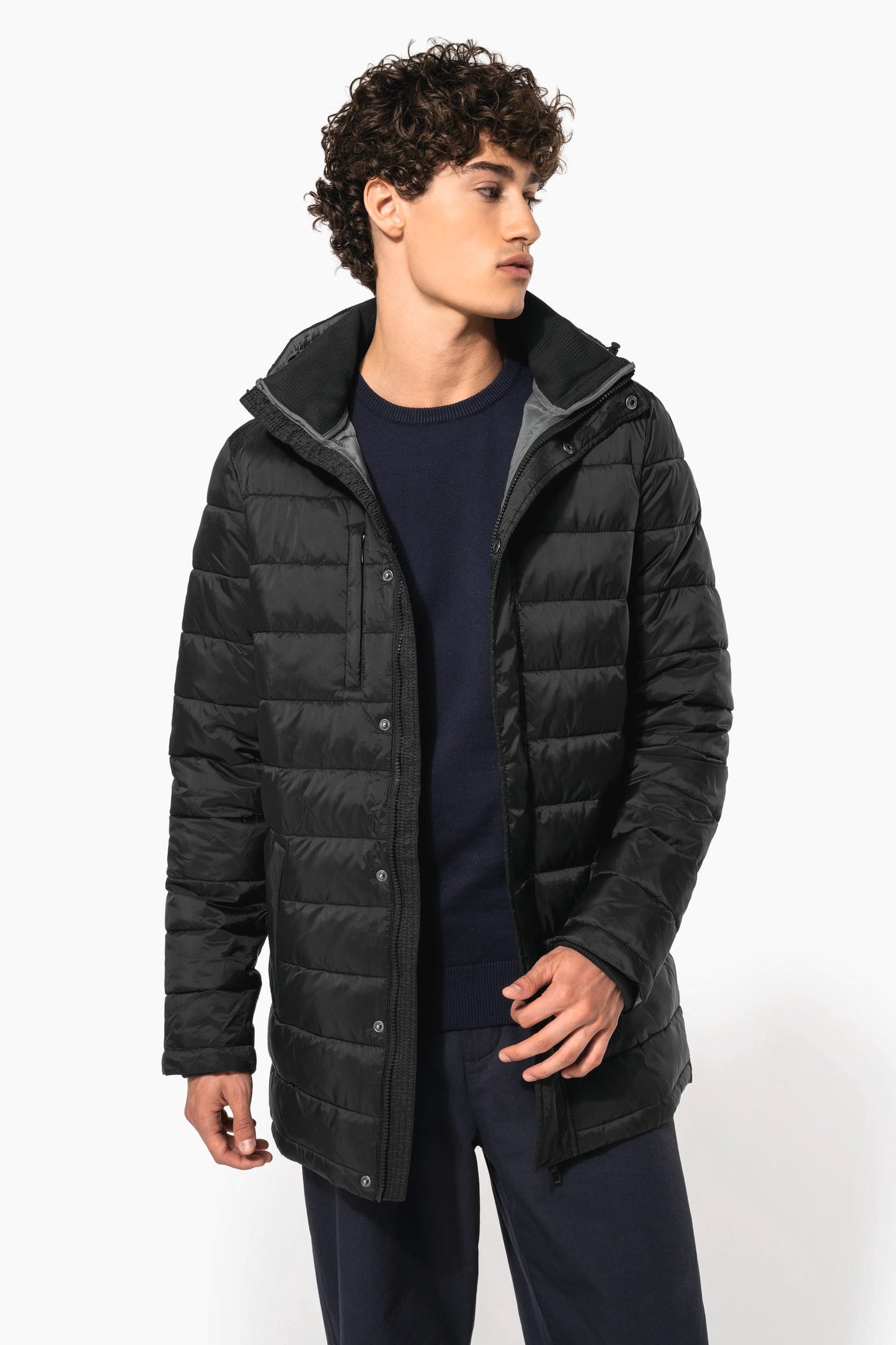 K6128 - Parka piumino uomo leggero con cappuccio