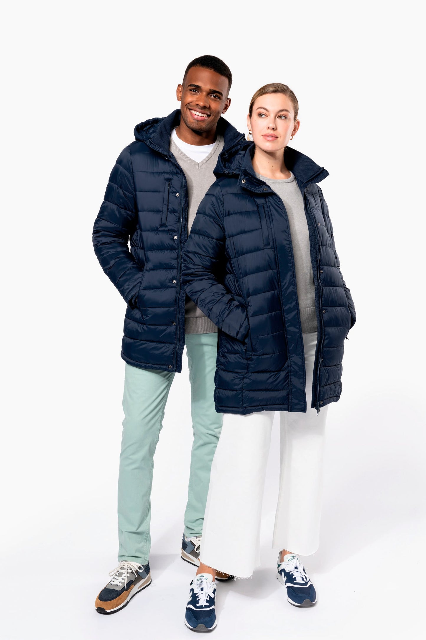 K6129 - Parka piumino donna leggero con cappuccio