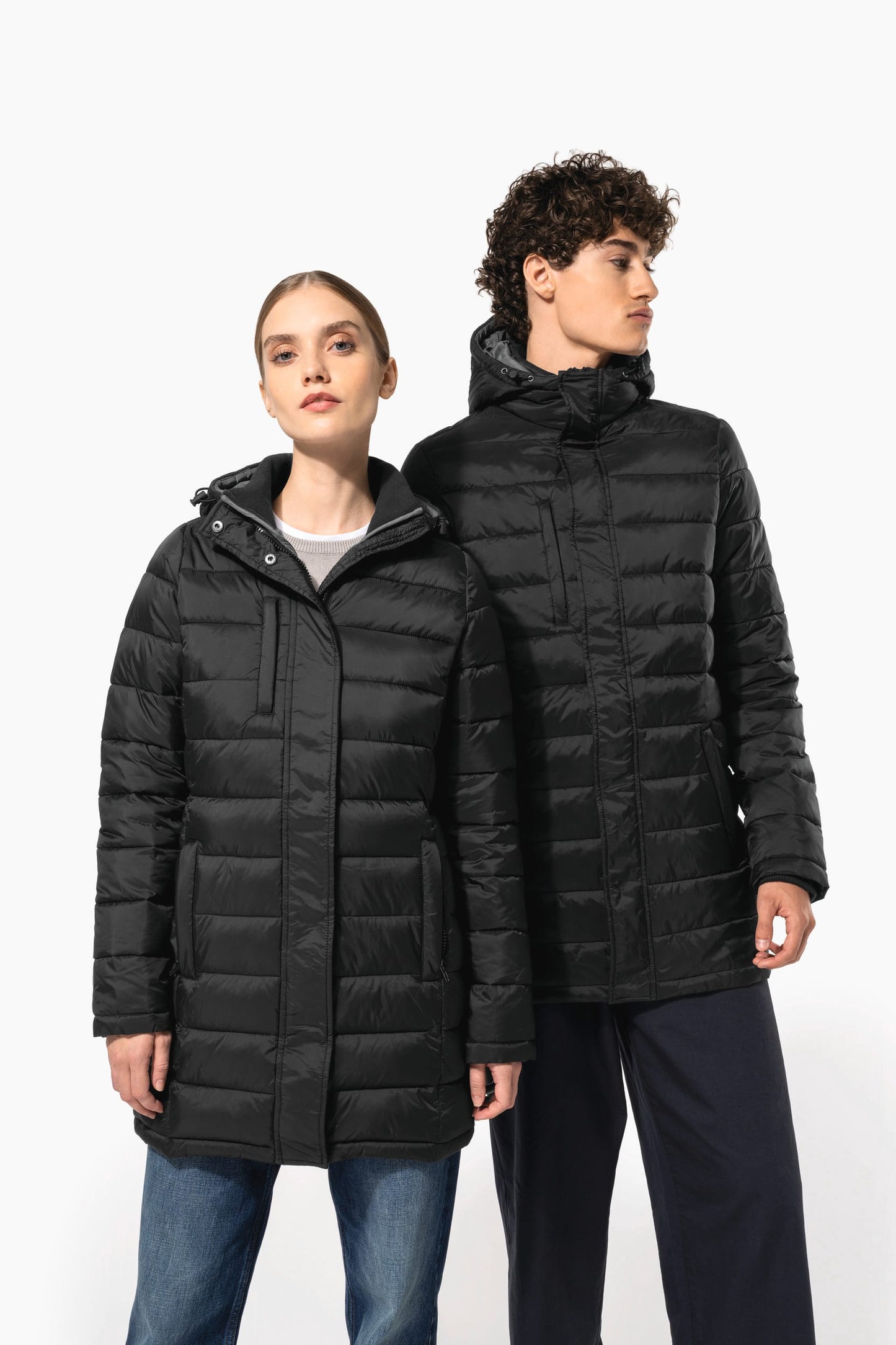 K6129 - Parka piumino donna leggero con cappuccio