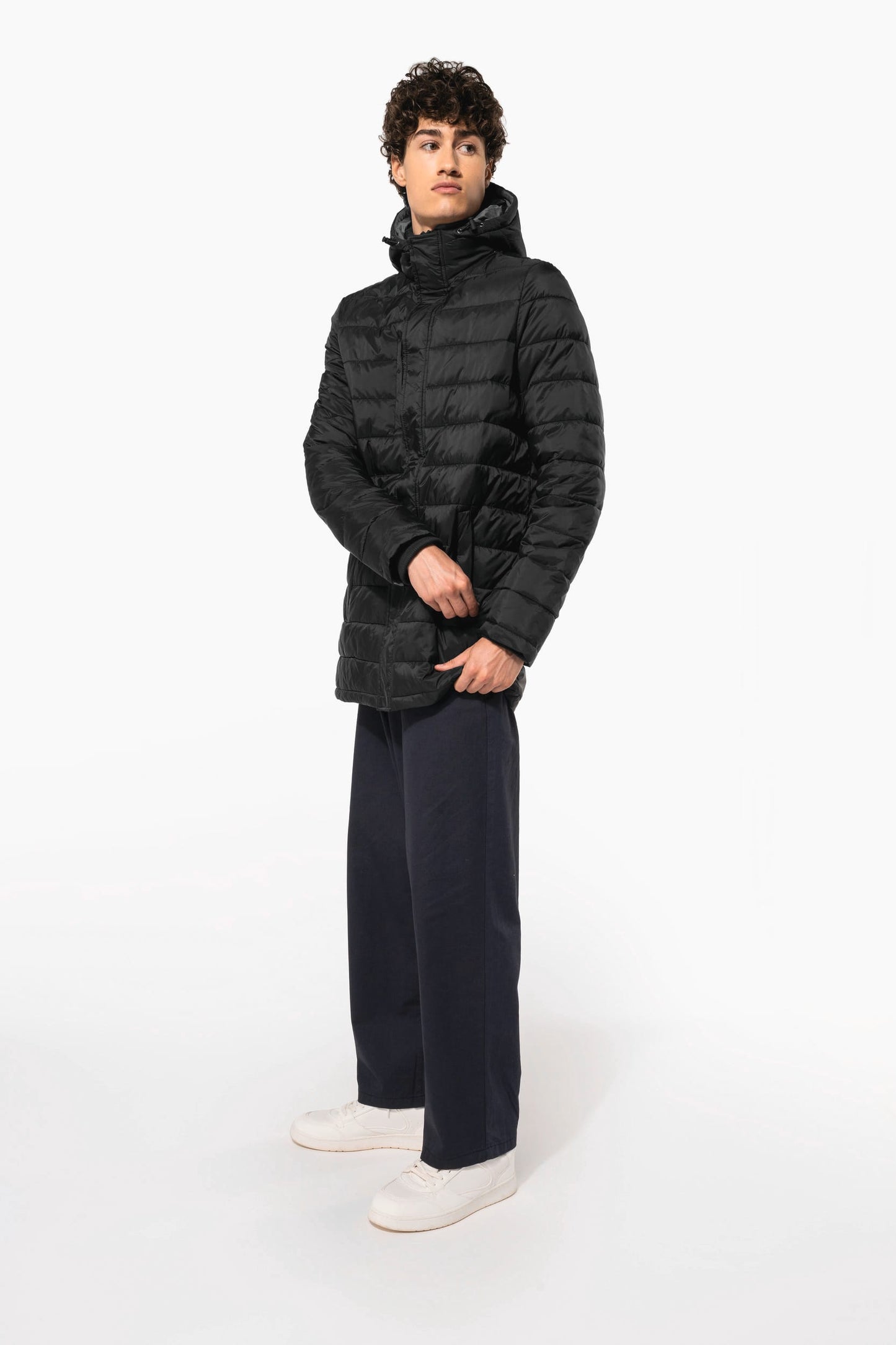 K6128 - Parka piumino uomo leggero con cappuccio
