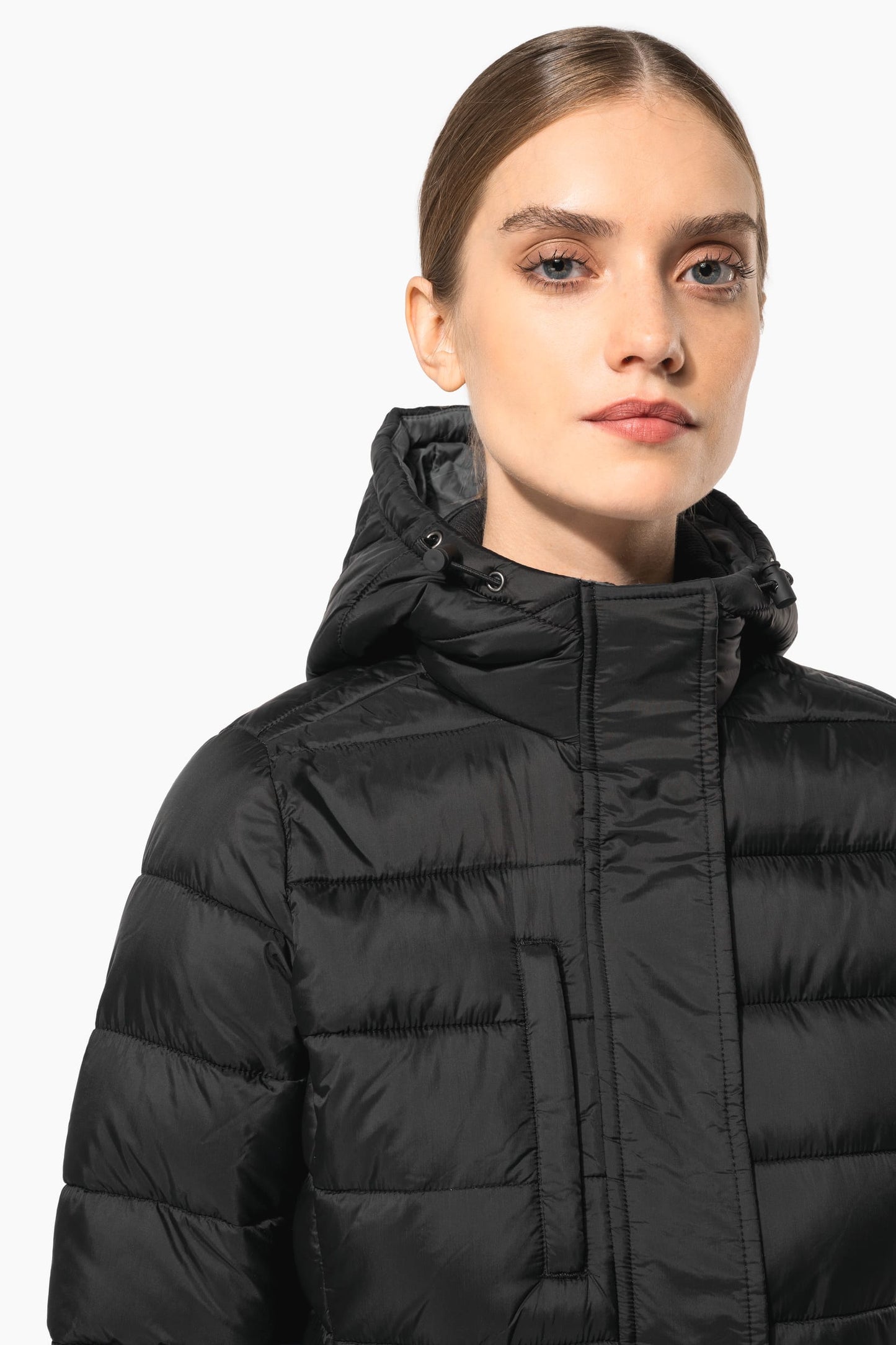 K6129 - Parka piumino donna leggero con cappuccio