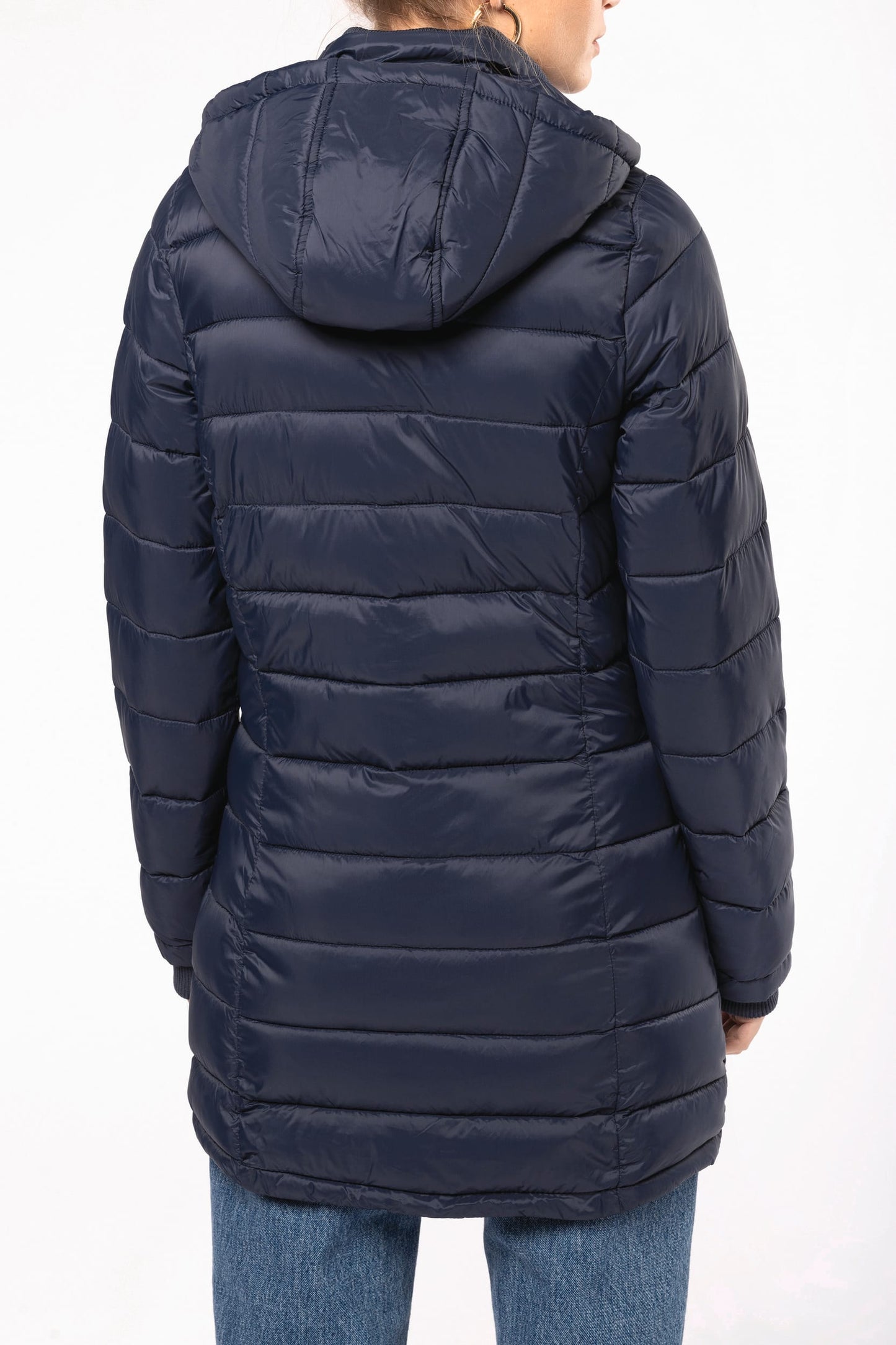 K6129 - Parka piumino donna leggero con cappuccio