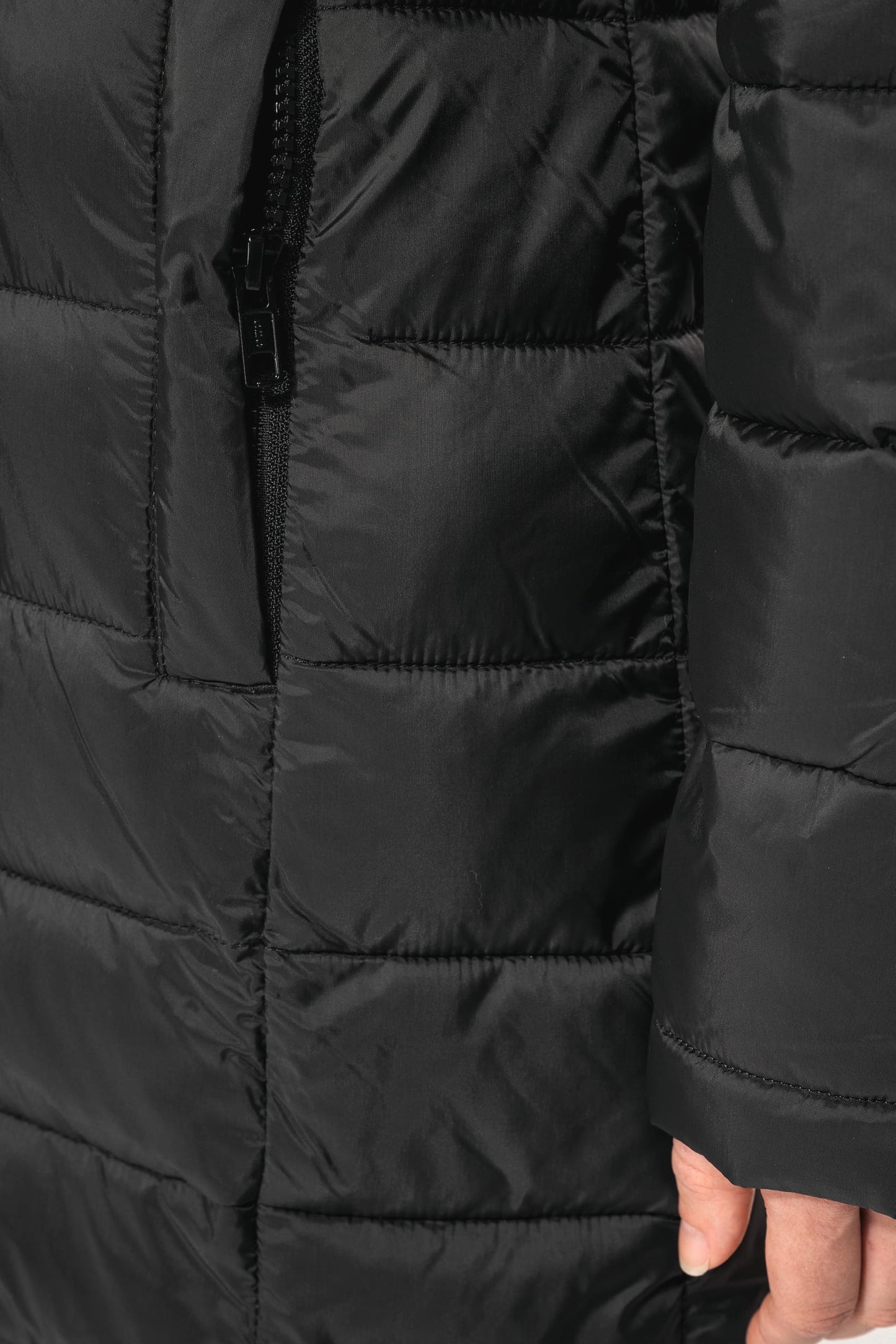 K6129 - Parka piumino donna leggero con cappuccio