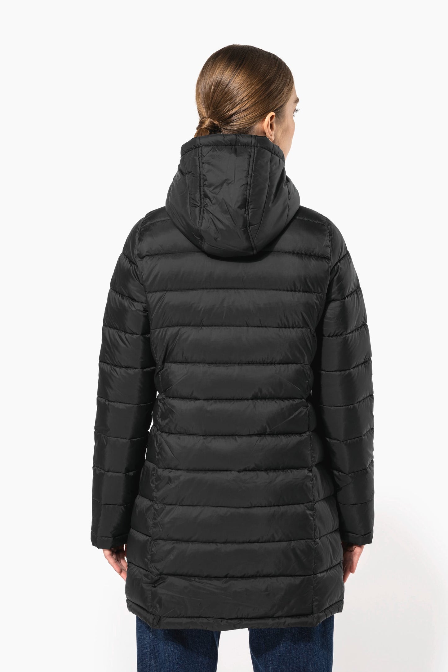 K6129 - Parka piumino donna leggero con cappuccio
