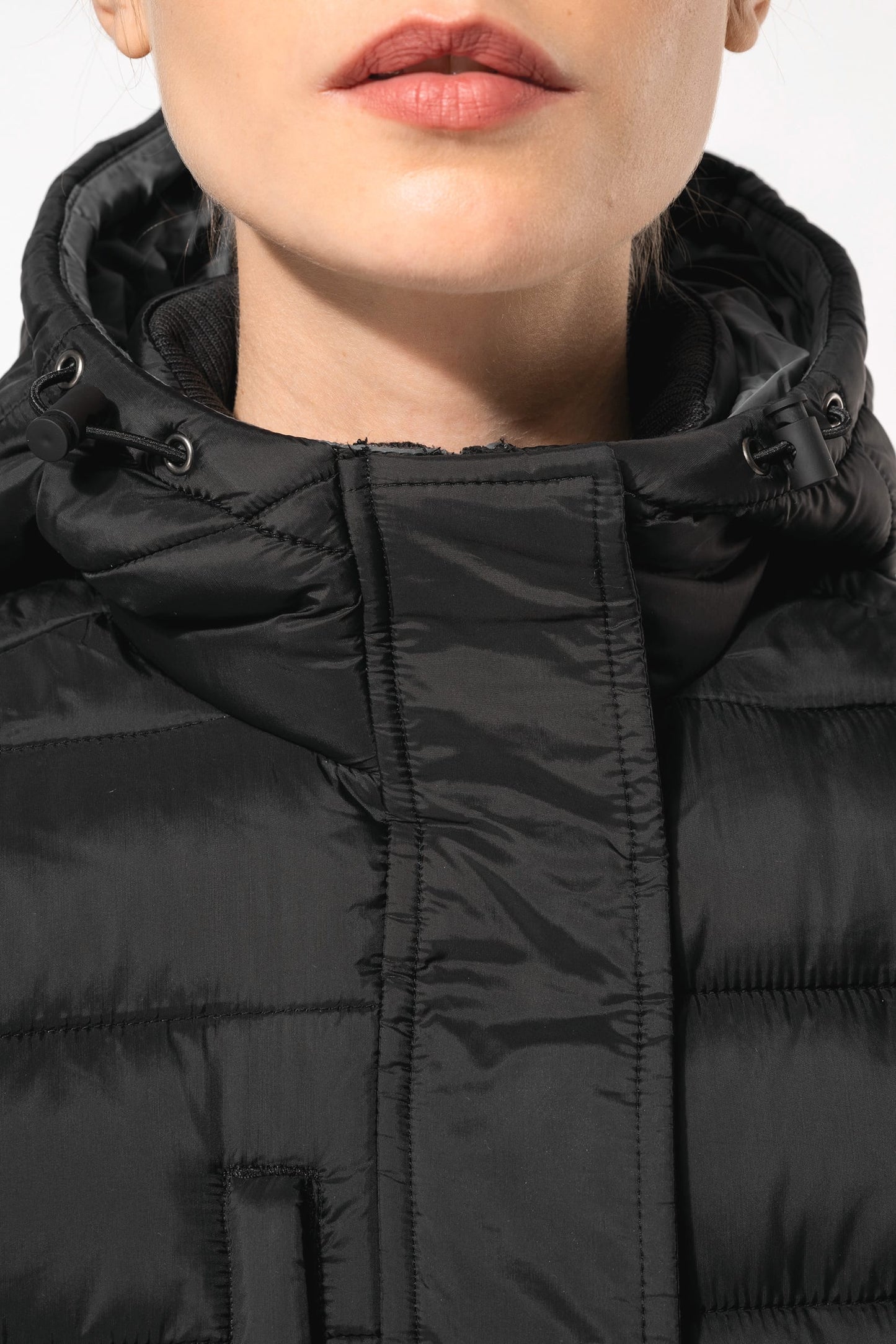 K6129 - Parka piumino donna leggero con cappuccio