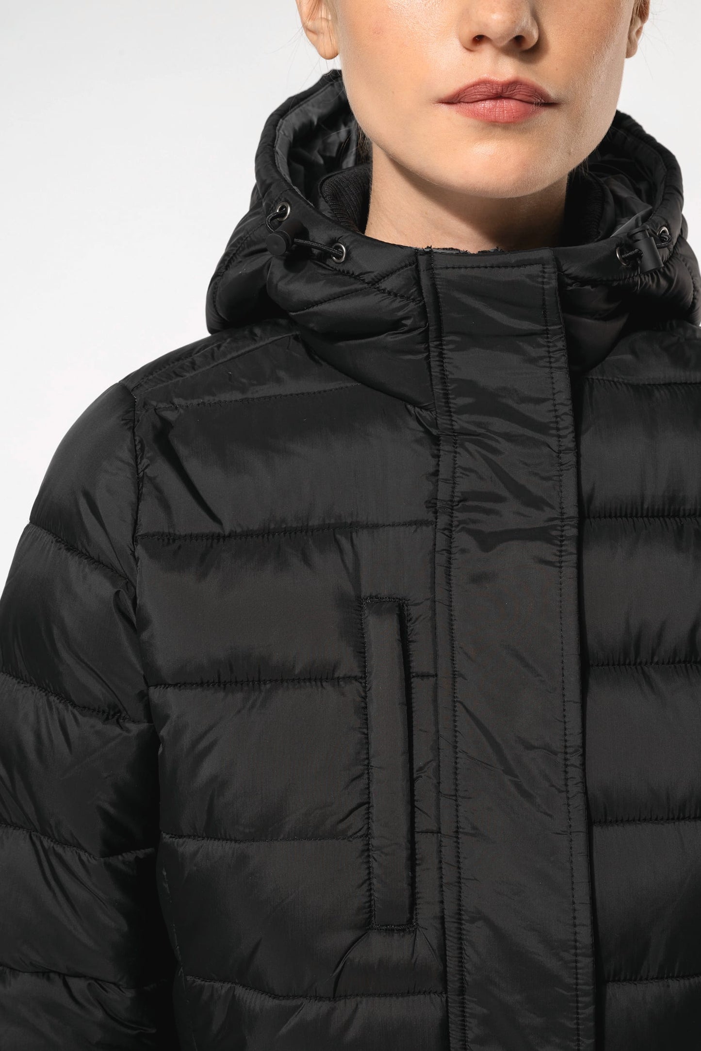 K6129 - Parka piumino donna leggero con cappuccio