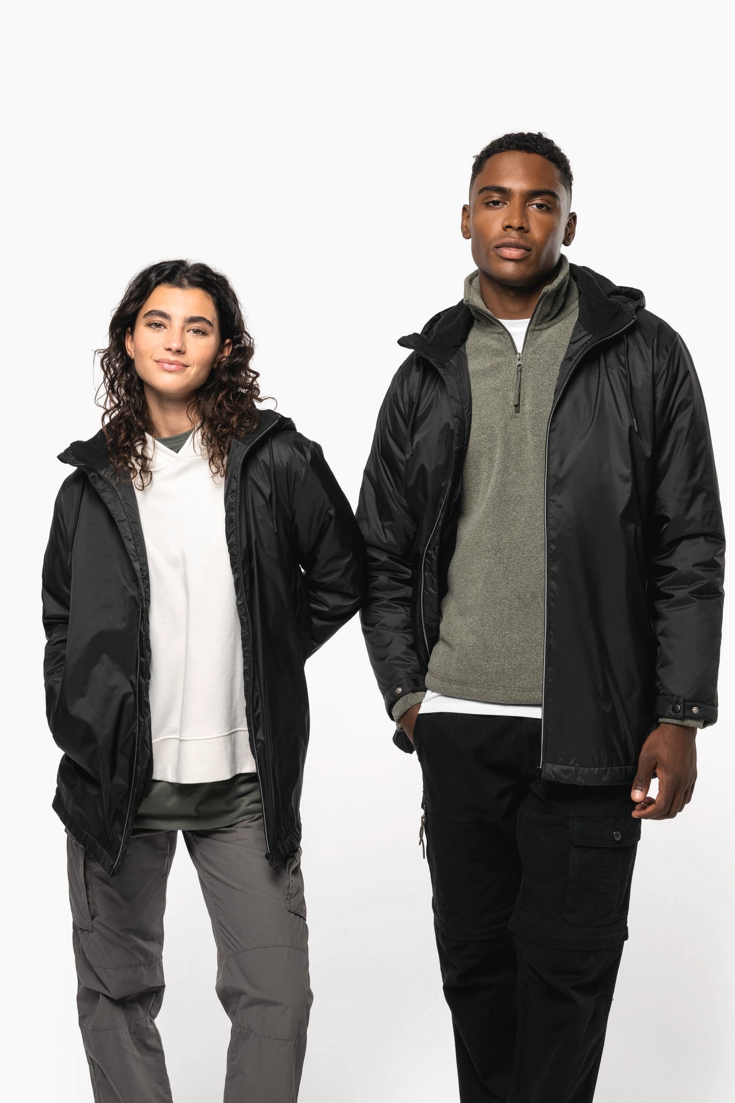 K6153 - Giacca unisex con cappuccio foderato in micropile