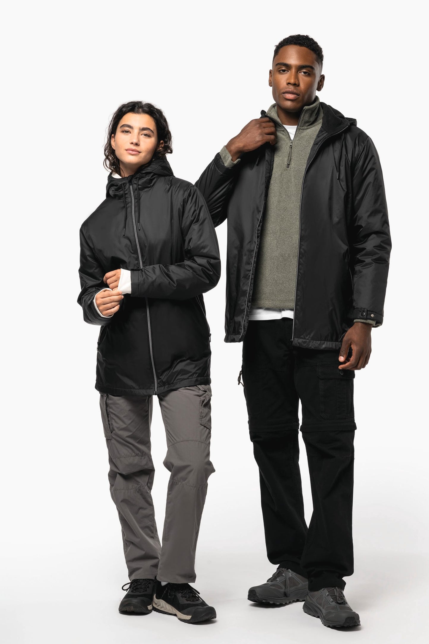 K6153 - Giacca unisex con cappuccio foderato in micropile