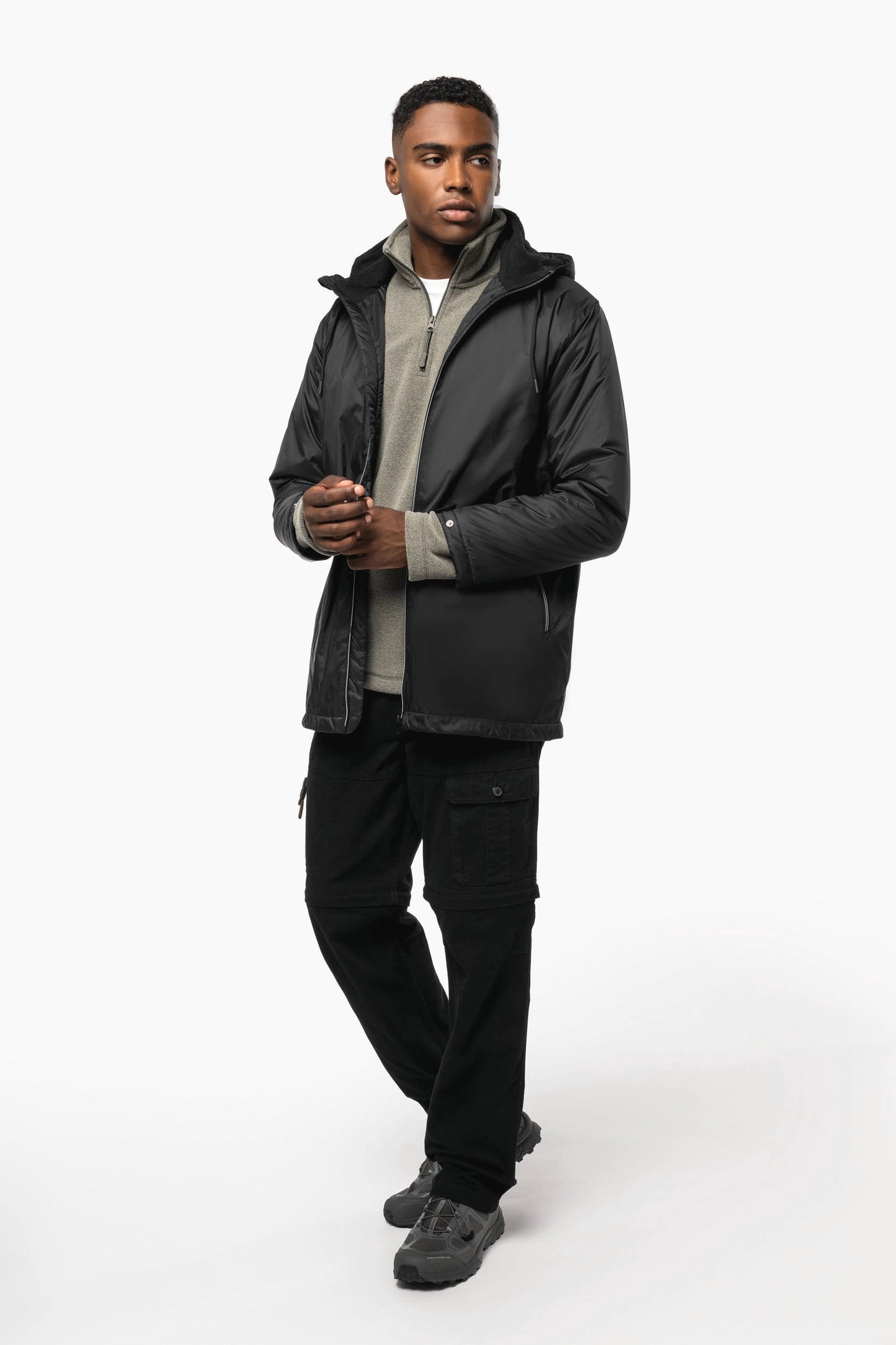 K6153 - Giacca unisex con cappuccio foderato in micropile