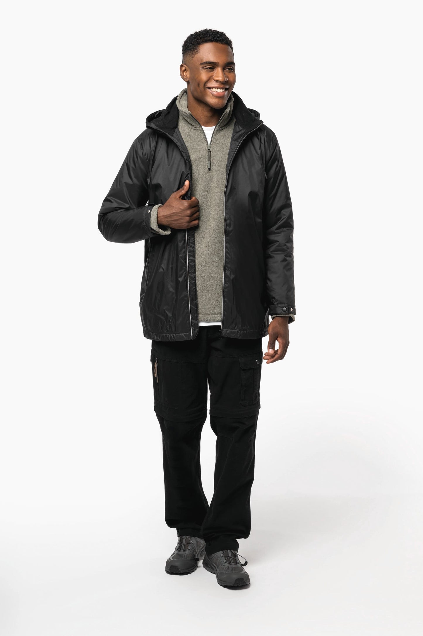 K6153 - Giacca unisex con cappuccio foderato in micropile