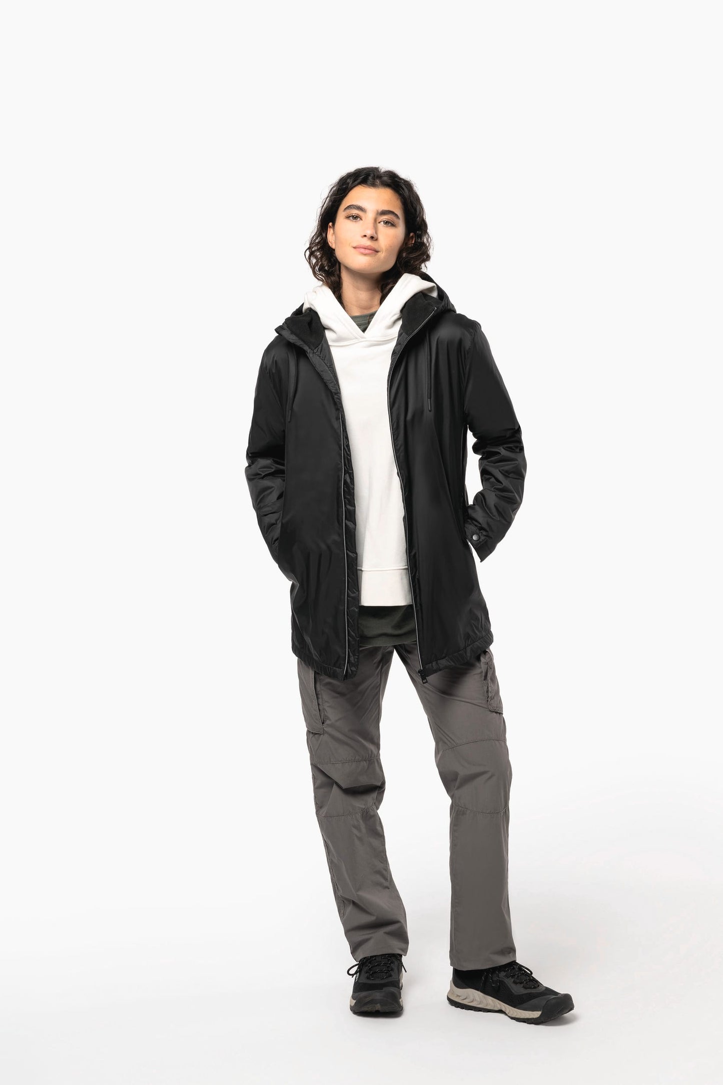 K6153 - Giacca unisex con cappuccio foderato in micropile