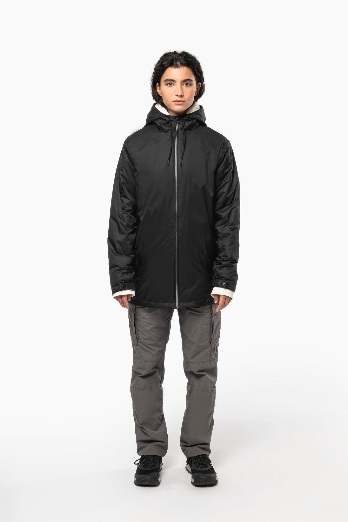 K6153 - Giacca unisex con cappuccio foderato in micropile