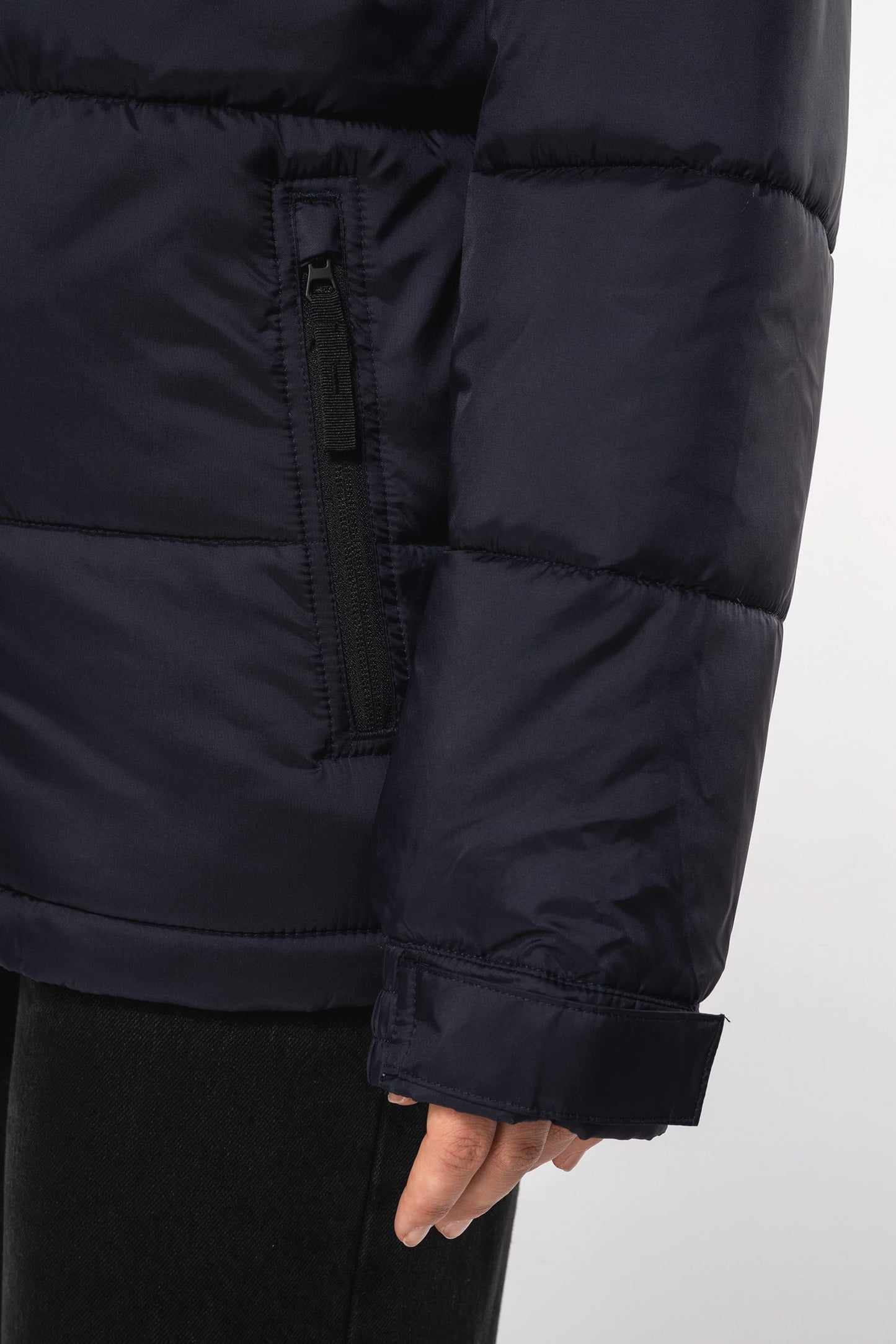 K6163 - Parka imbottito con cappuccio bicolore unisex