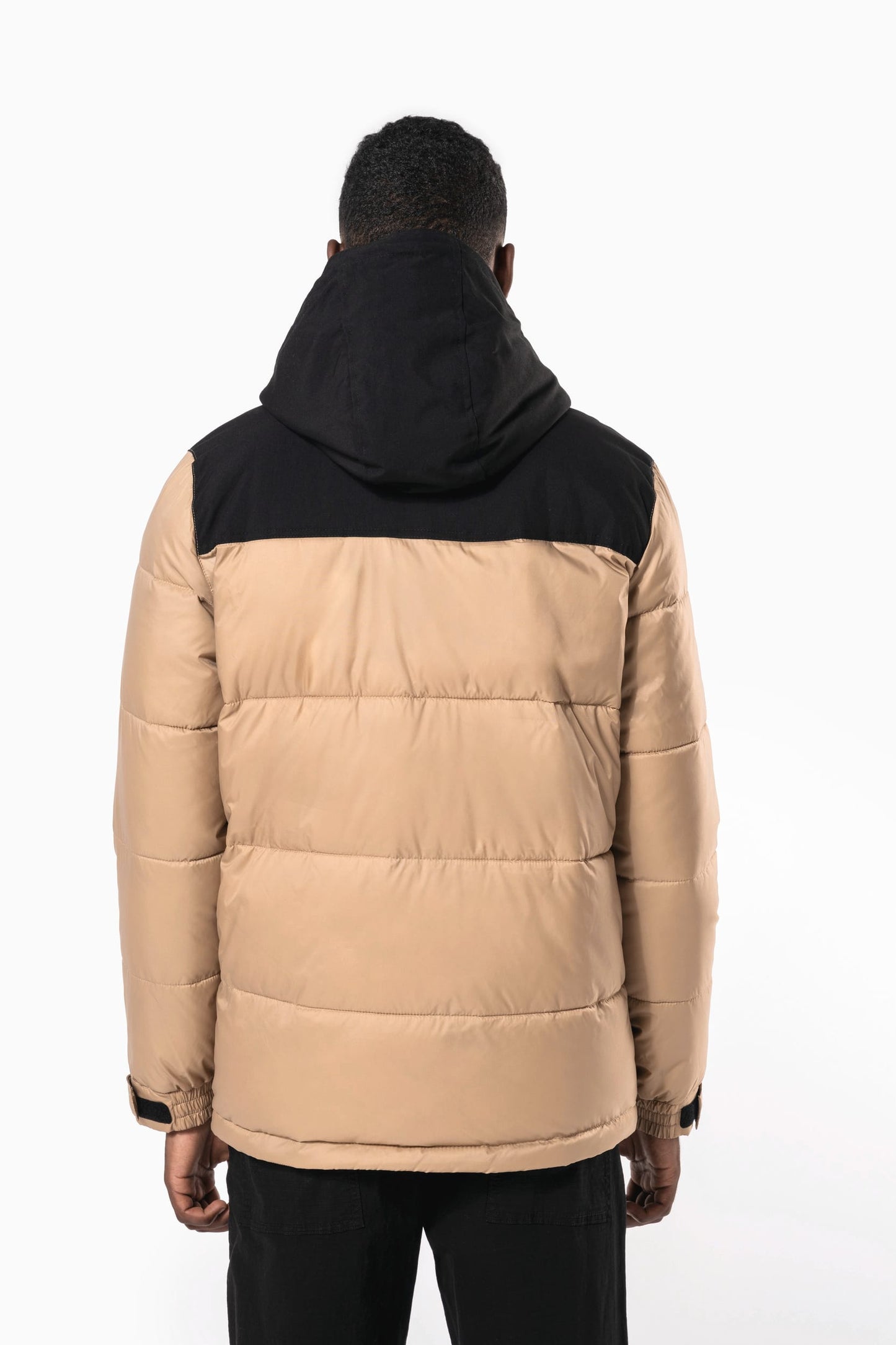 K6163 - Parka imbottito con cappuccio bicolore unisex