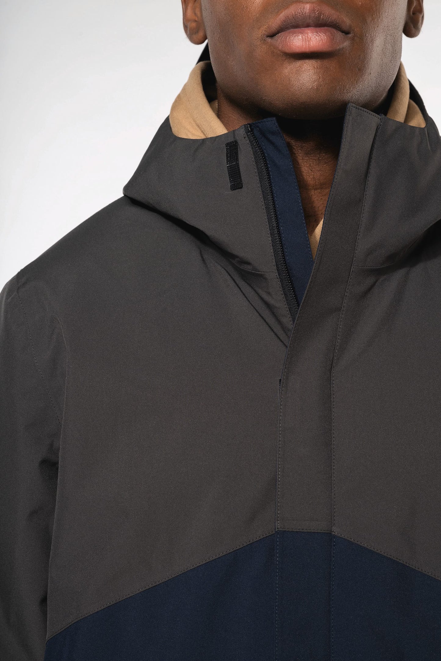 K6169 - Parka unisex 3 in 1 impermeabile con cappuccio bicolore