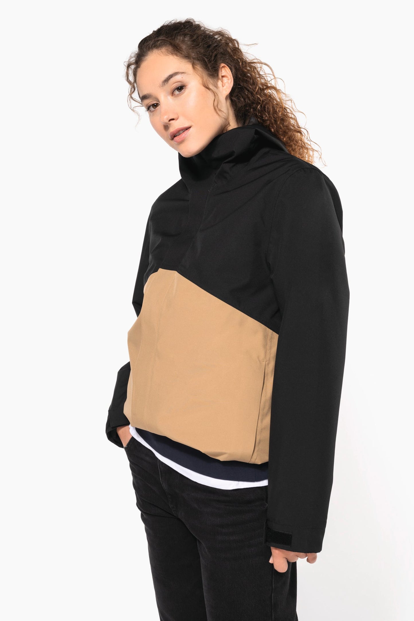 K6169 - Parka unisex 3 in 1 impermeabile con cappuccio bicolore