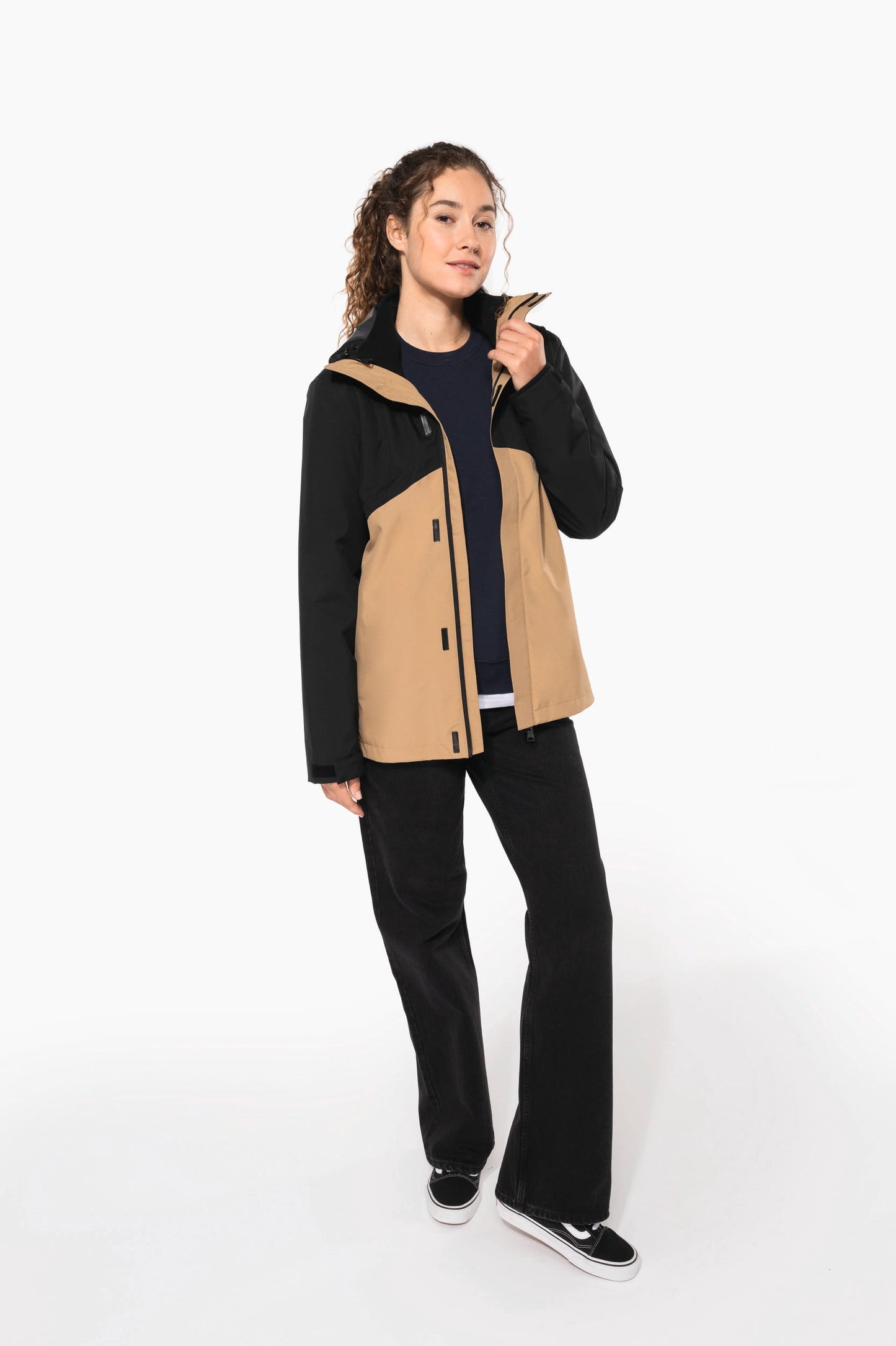 K6169 - Parka unisex 3 in 1 impermeabile con cappuccio bicolore