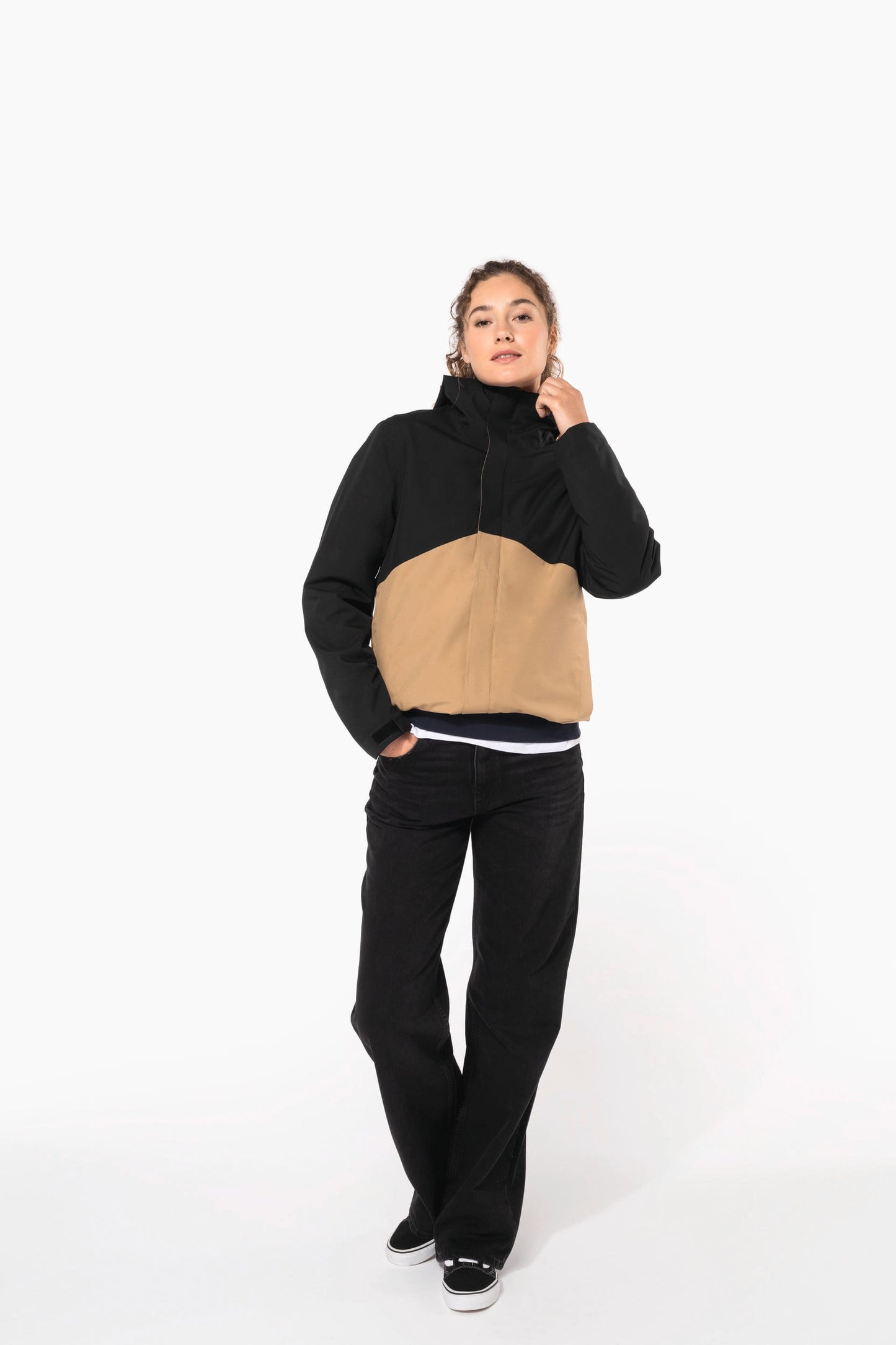 K6169 - Parka unisex 3 in 1 impermeabile con cappuccio bicolore