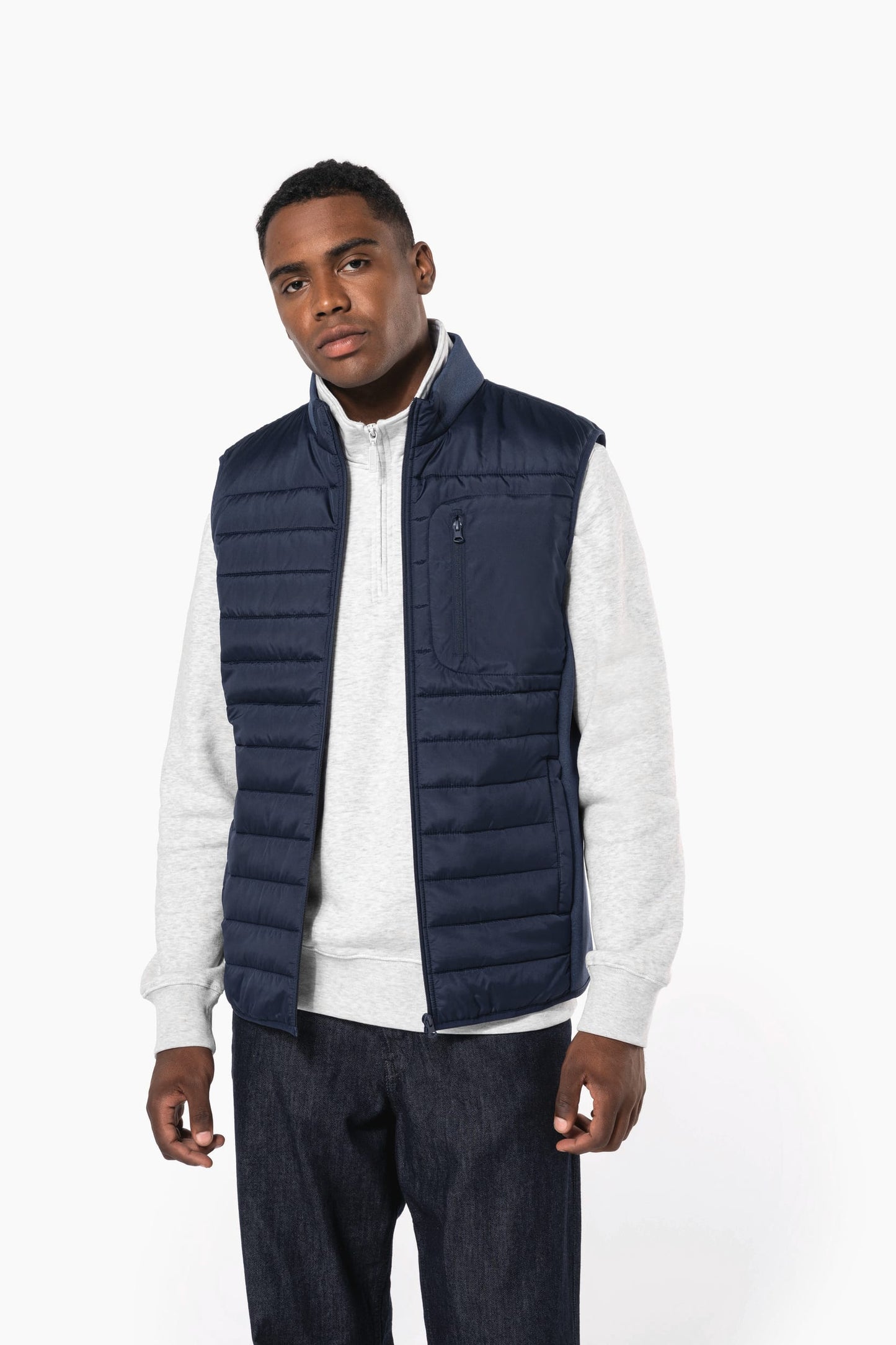 K6170 - Bodywarmer bimateriale uomo