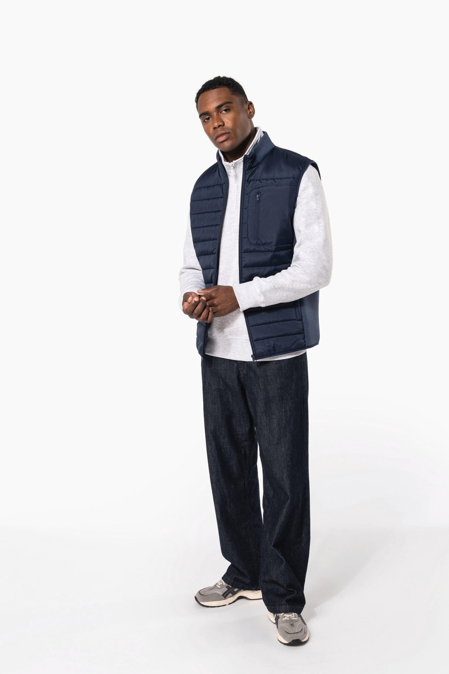 K6170 - Bodywarmer bimateriale uomo