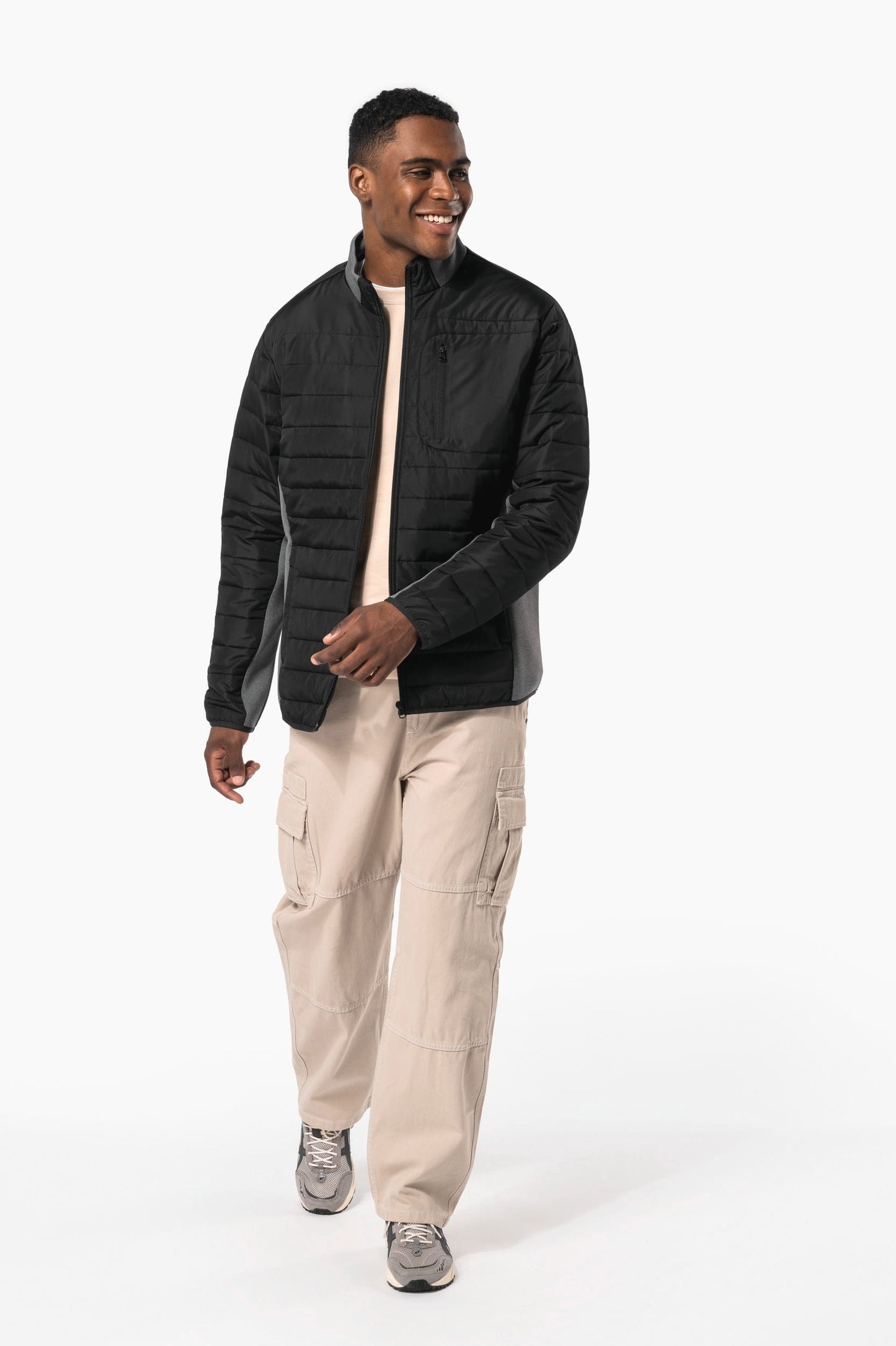 K6171 - Giacca bimateriale uomo