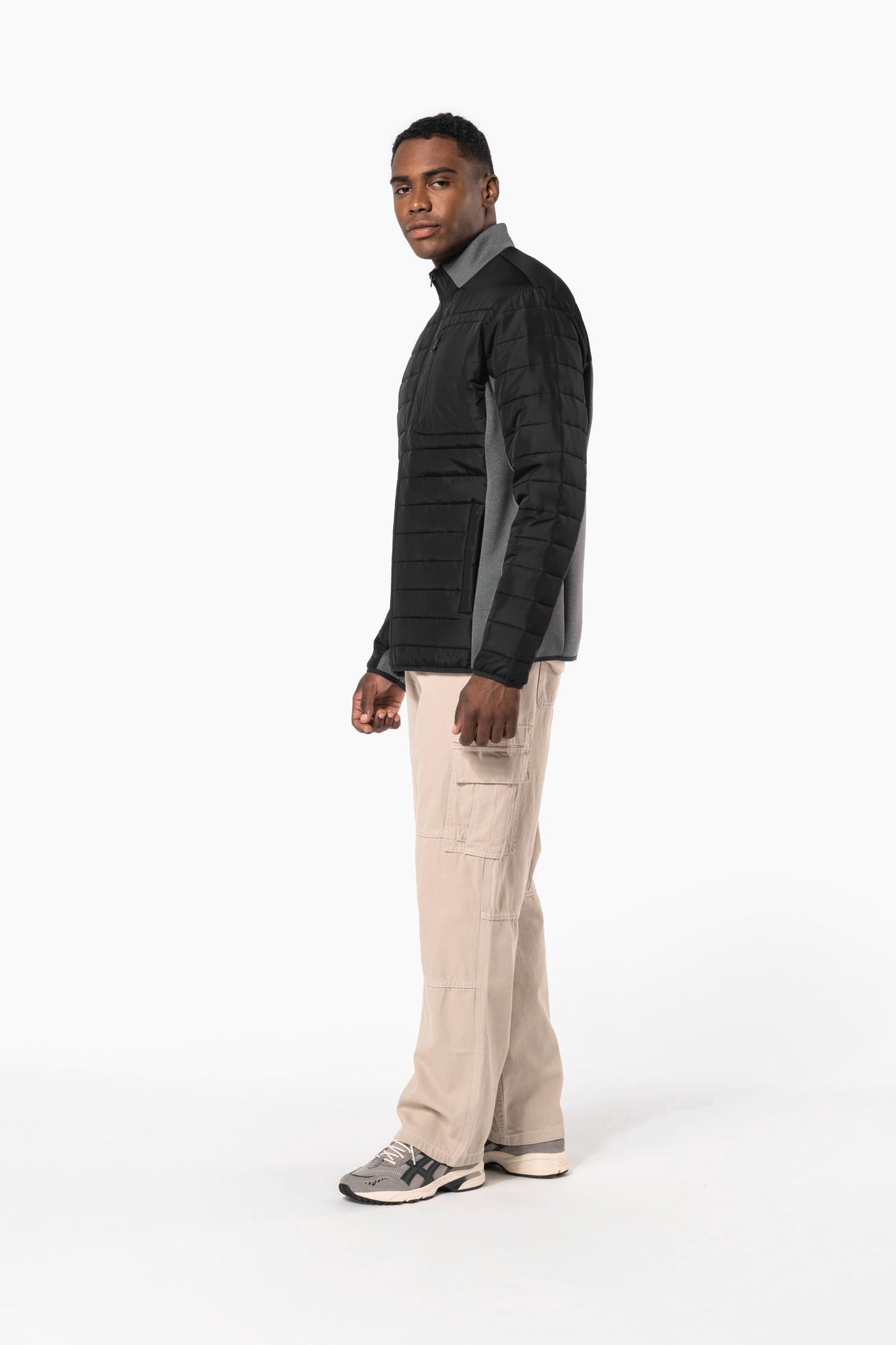 K6171 - Giacca bimateriale uomo