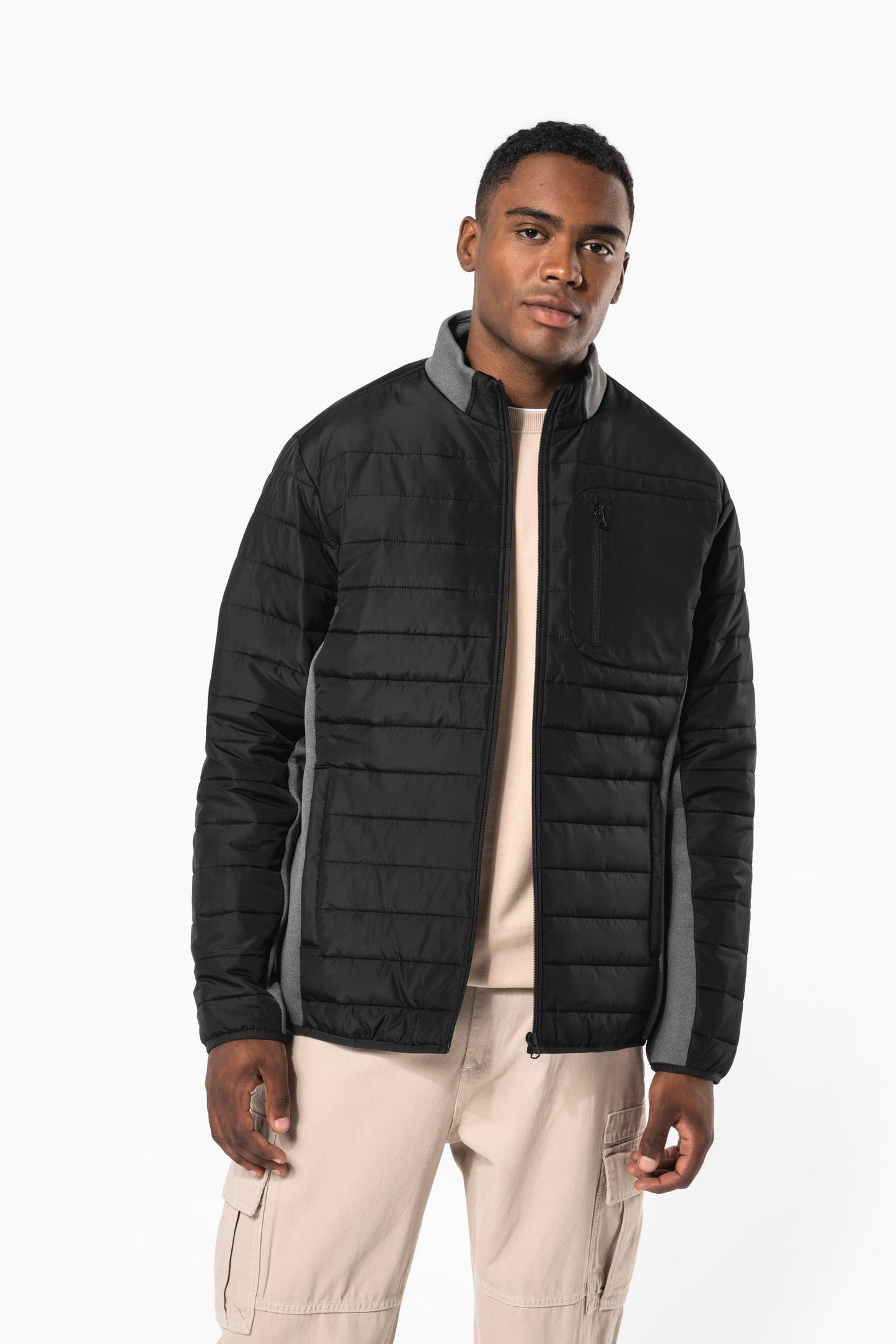 K6171 - Giacca bimateriale uomo