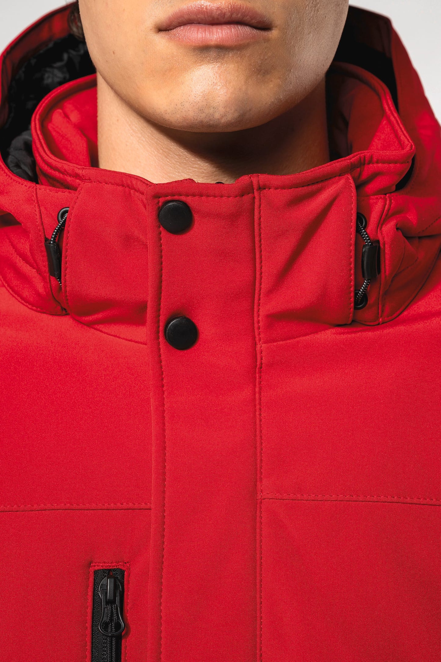 K650 - Parka uomo softshell imbottito con cappuccio