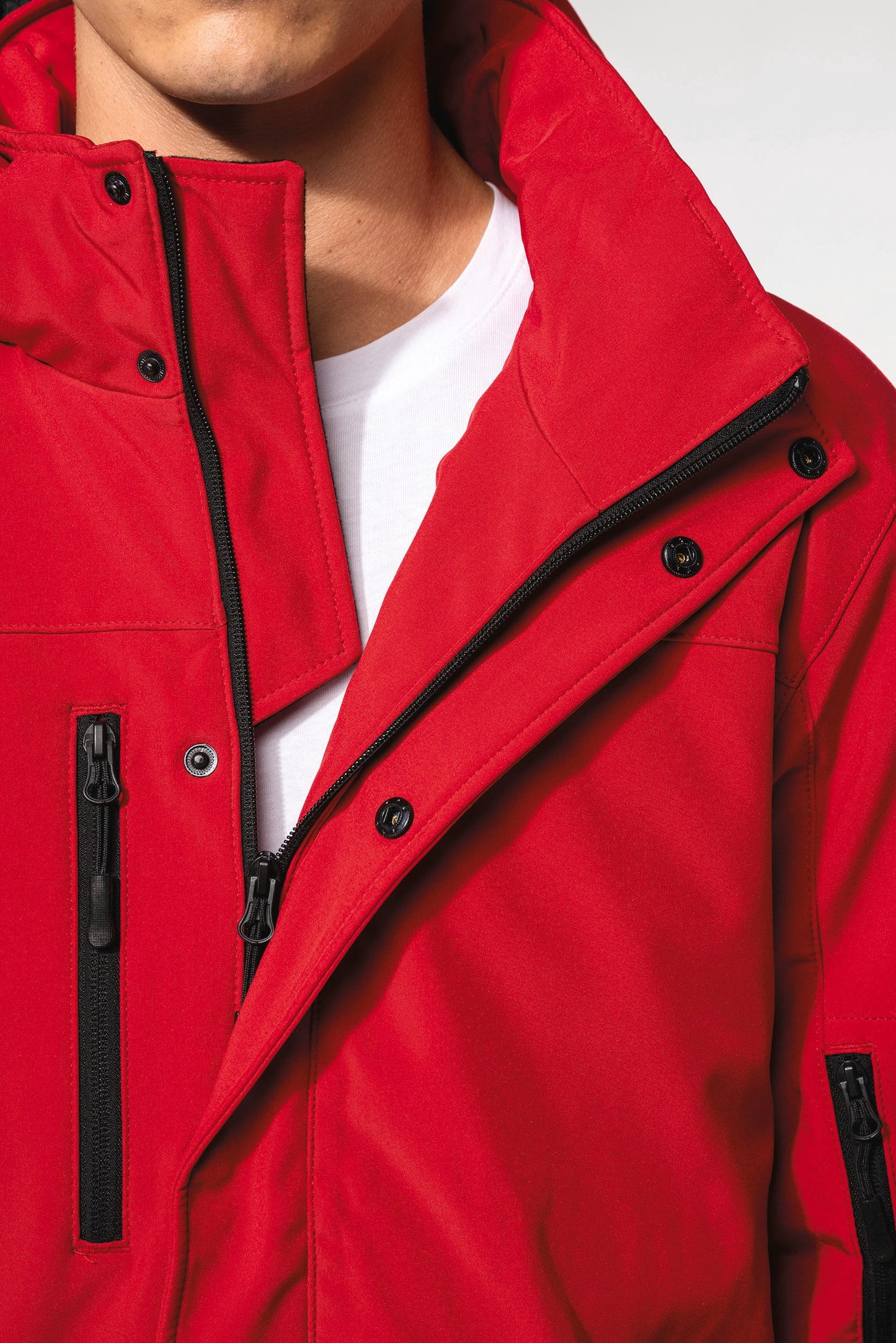 K650 - Parka uomo softshell imbottito con cappuccio