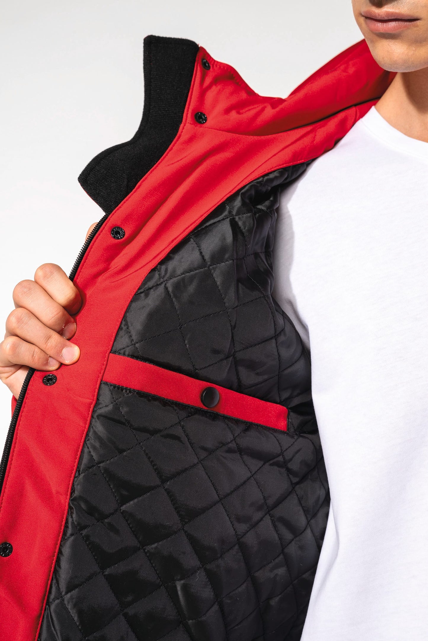 K650 - Parka uomo softshell imbottito con cappuccio