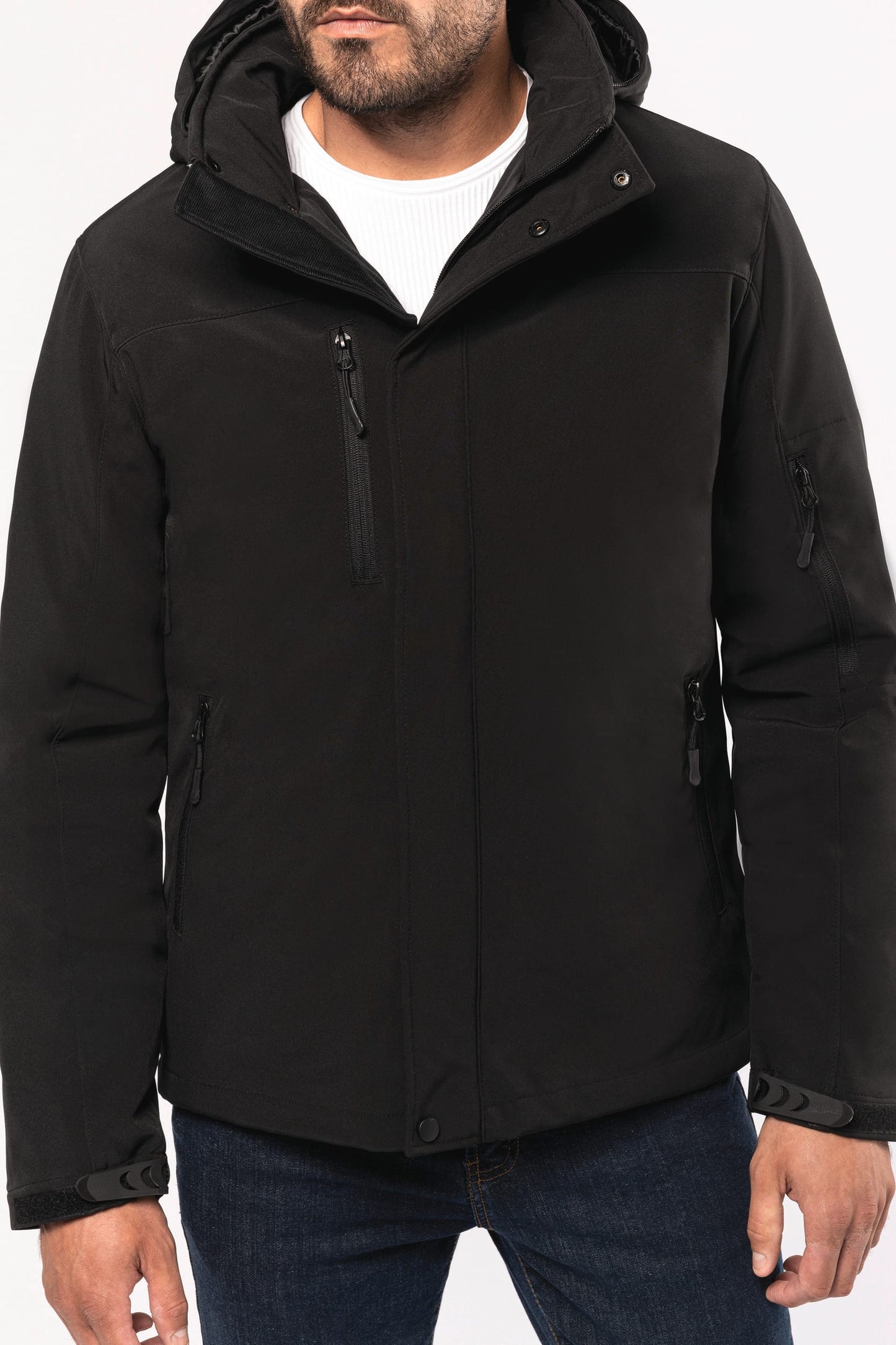 K650 - Parka uomo softshell imbottito con cappuccio