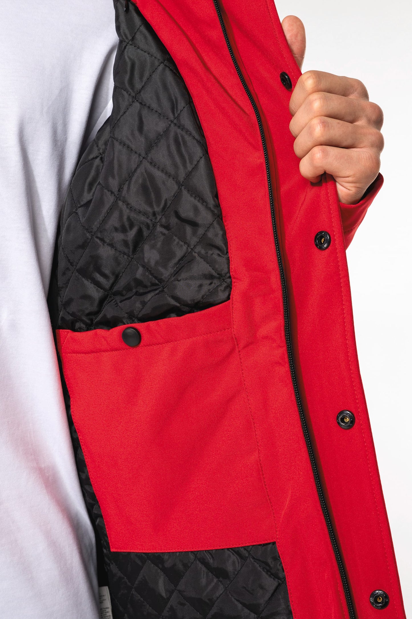 K650 - Parka uomo softshell imbottito con cappuccio