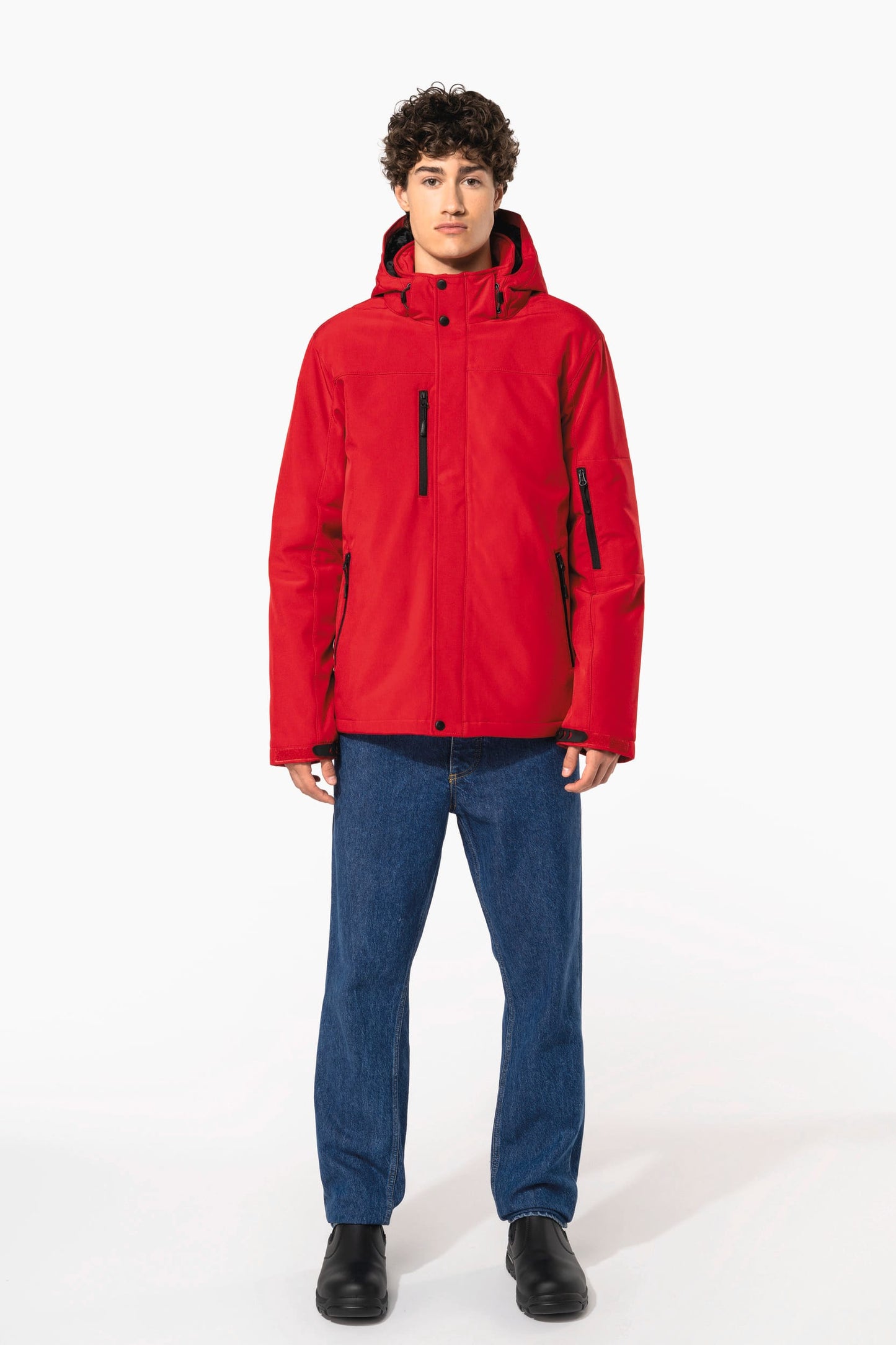 K650 - Parka uomo softshell imbottito con cappuccio