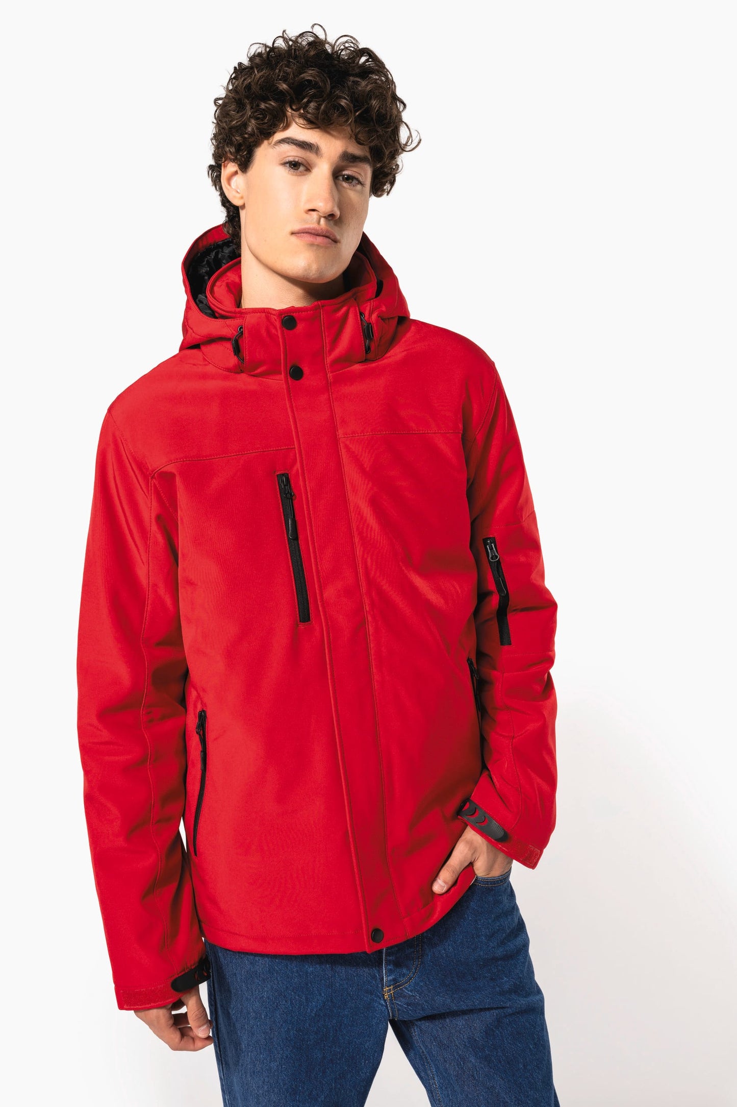 K650 - Parka uomo softshell imbottito con cappuccio