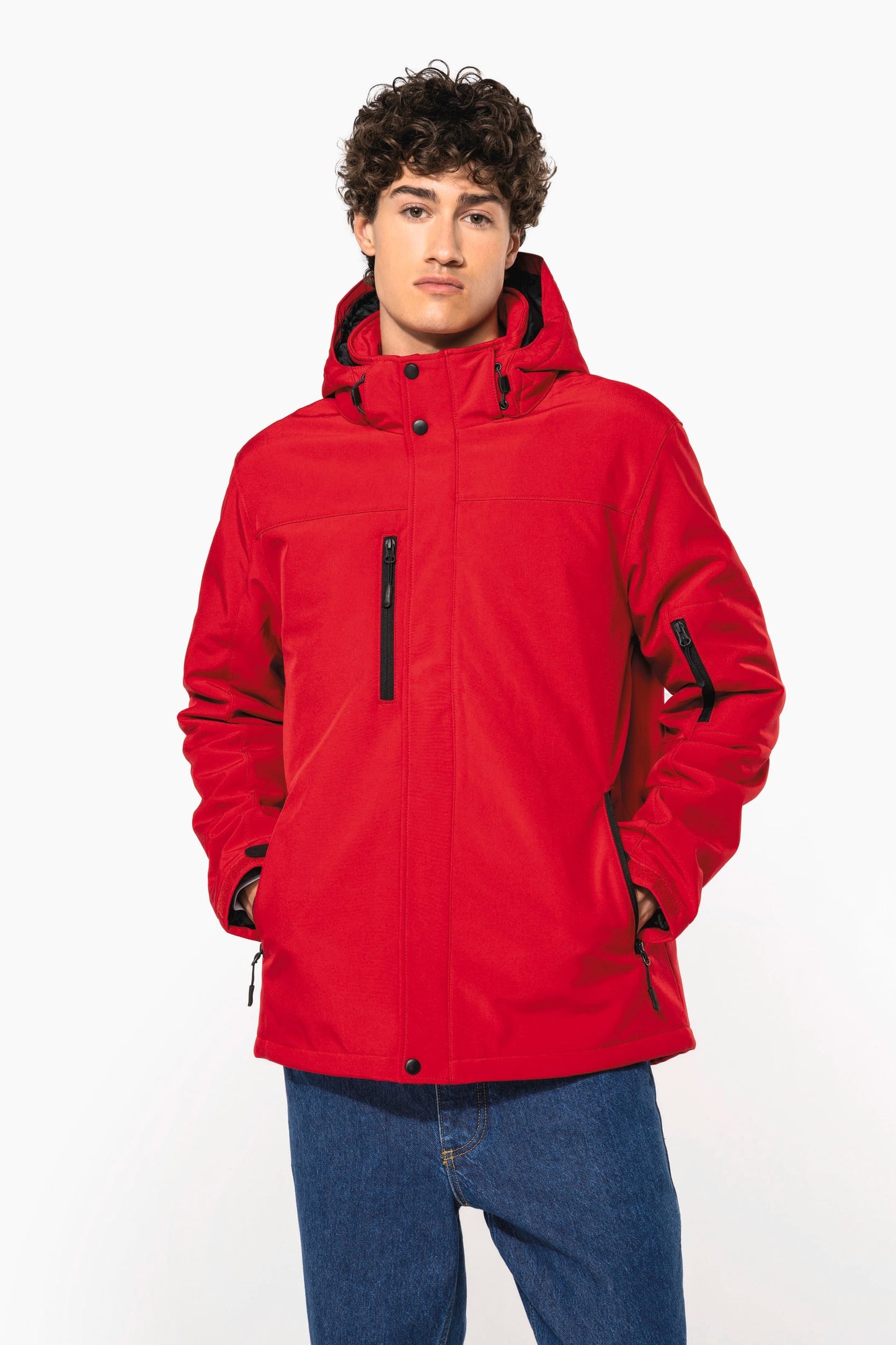 K650 - Parka uomo softshell imbottito con cappuccio