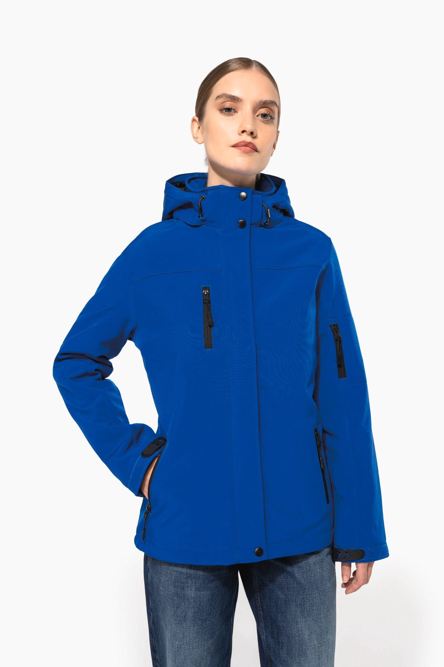 K651 - Parka donna softshell imbottito con cappuccio
