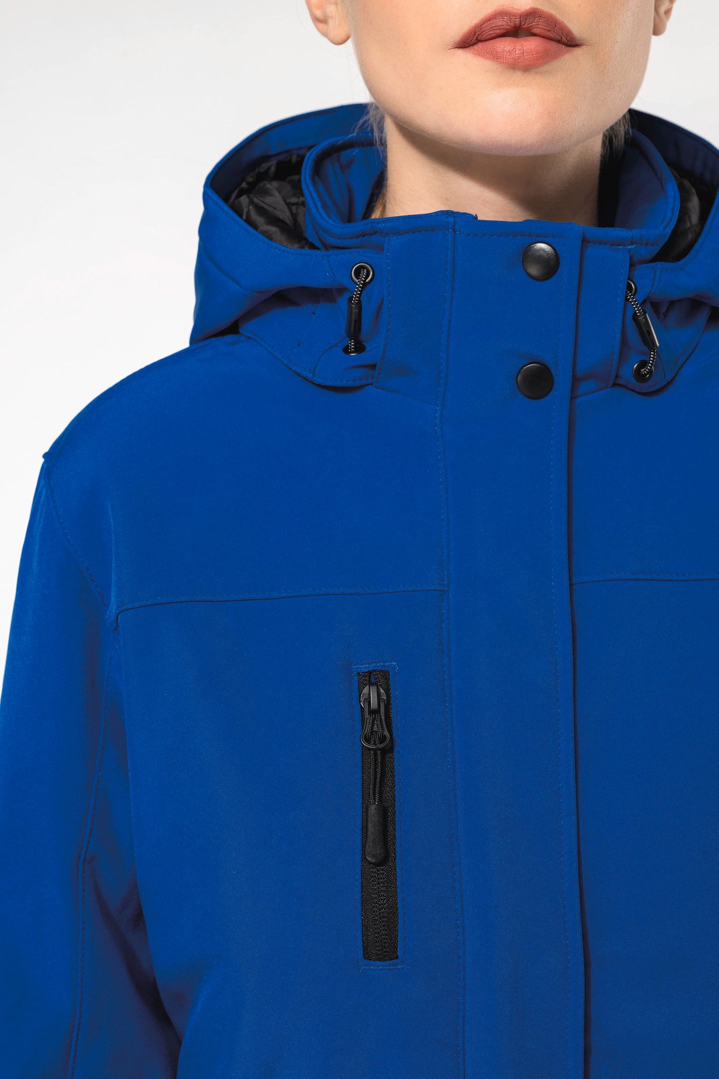 K651 - Parka donna softshell imbottito con cappuccio