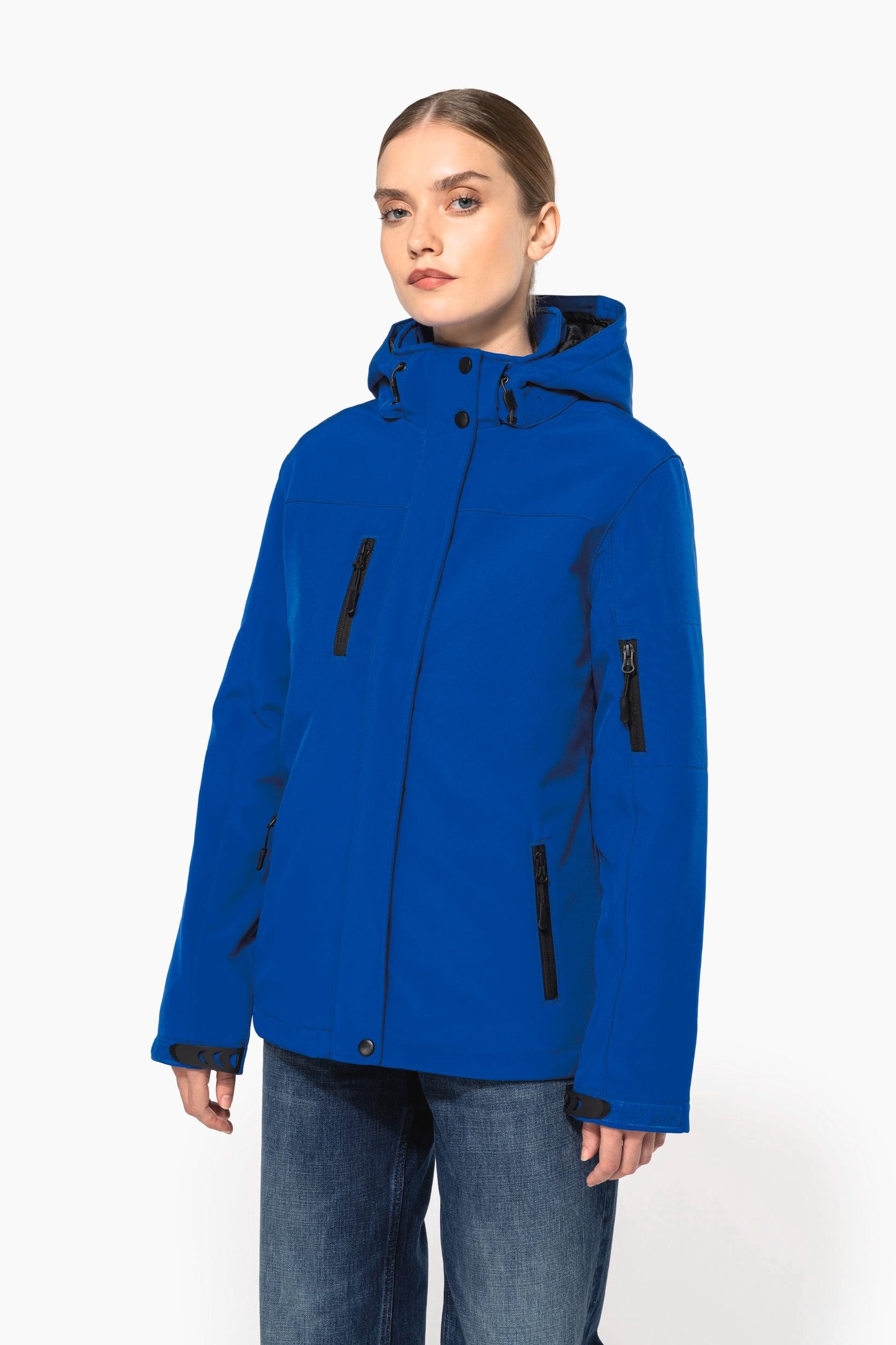 K651 - Parka donna softshell imbottito con cappuccio