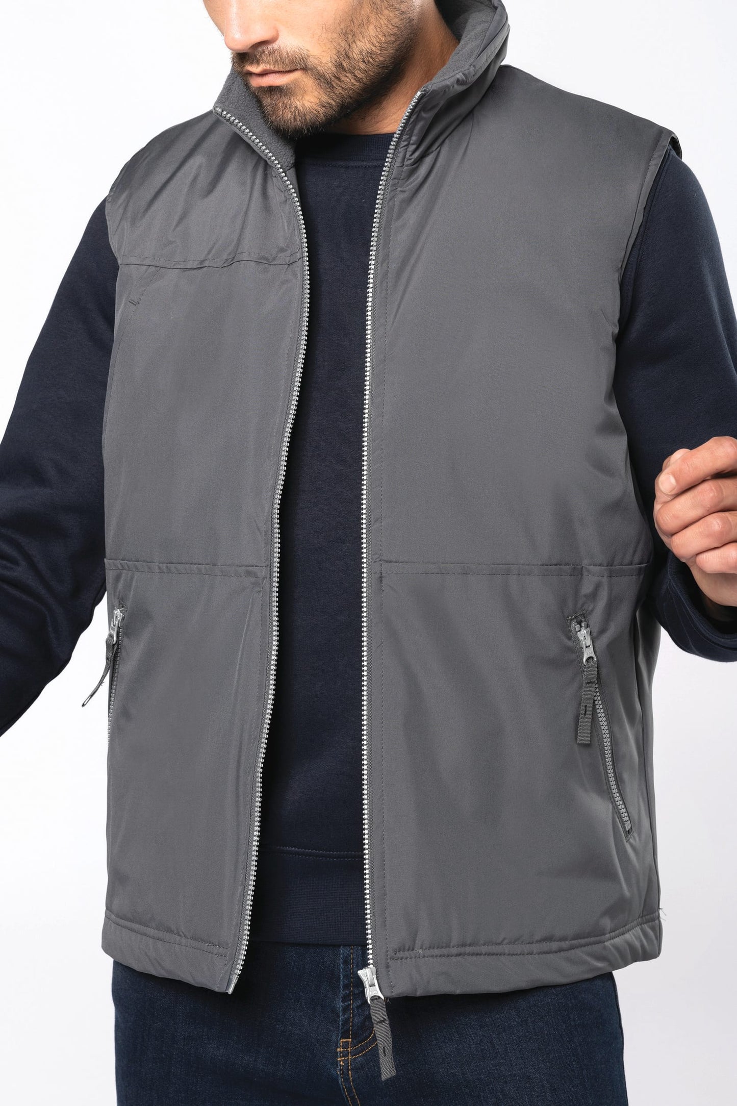 K659 - Bodywarmer foderato in pile uomo