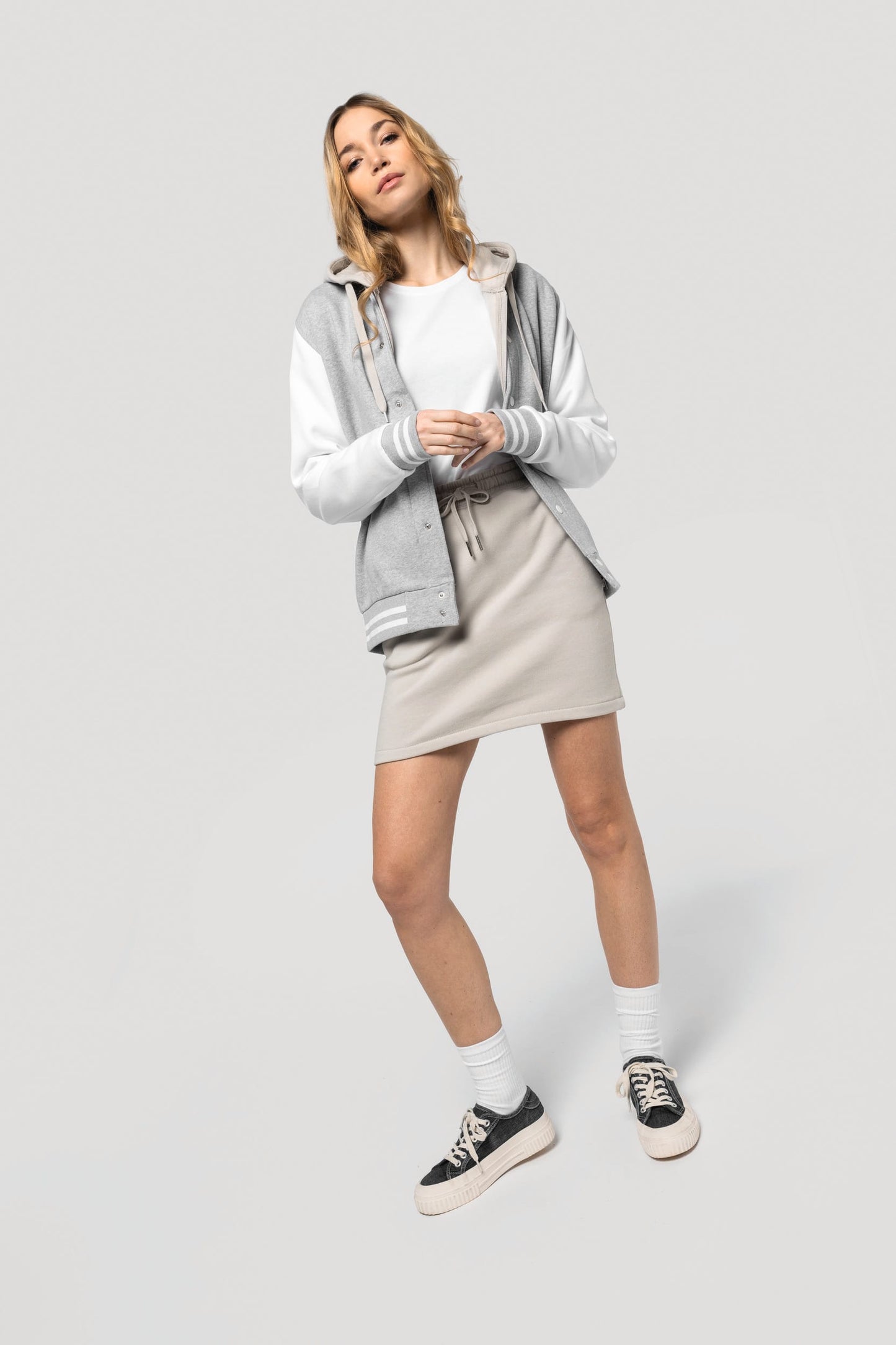 K7020C - Gonna donna in felpa ecosostenibile