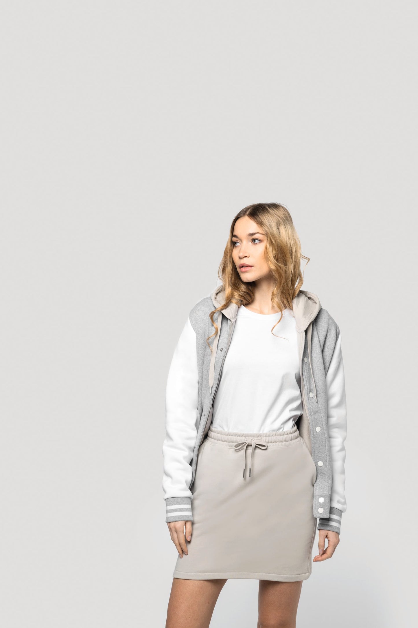 K7020C - Gonna donna in felpa ecosostenibile