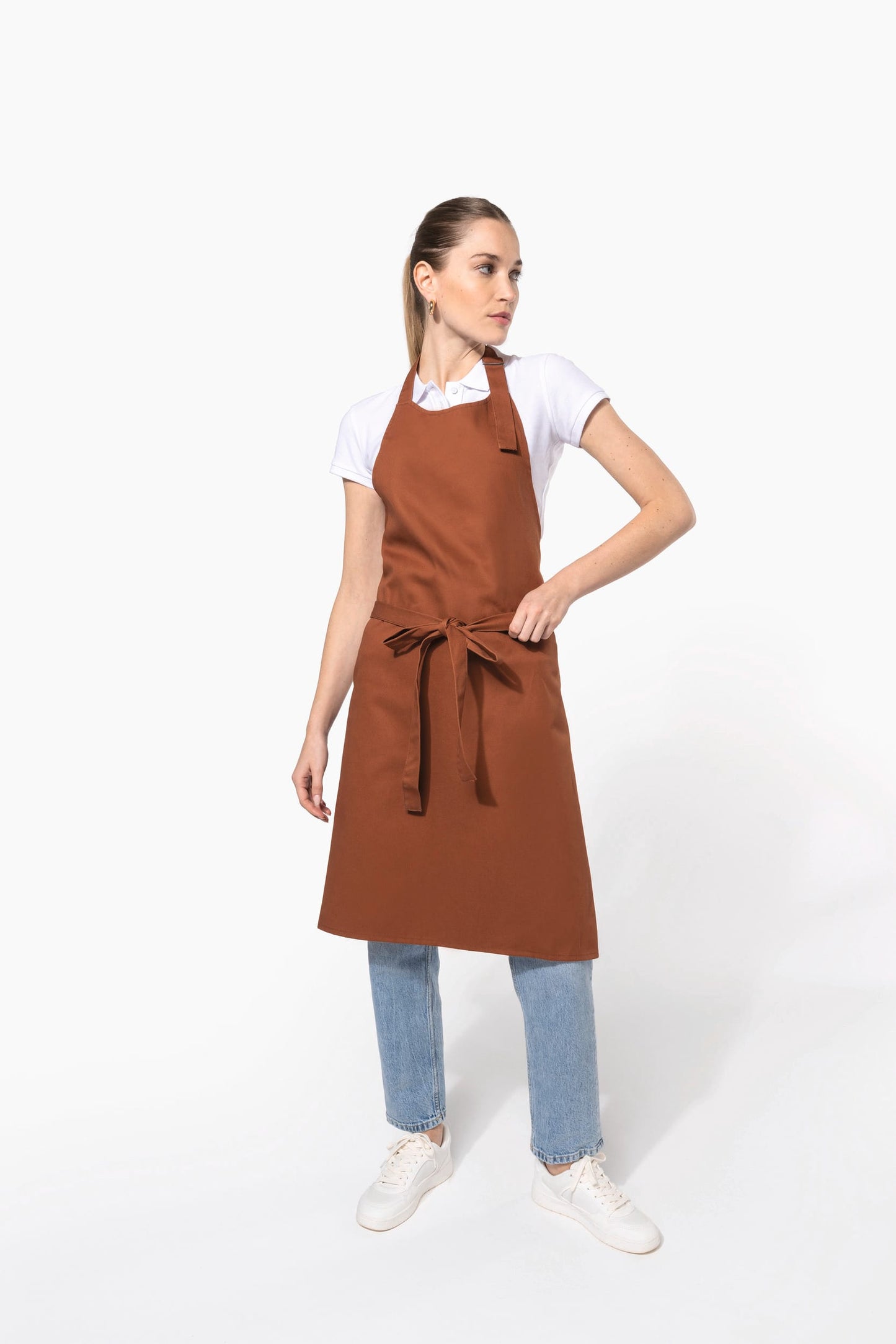K895CC - Grembiule in cotone senza tasche