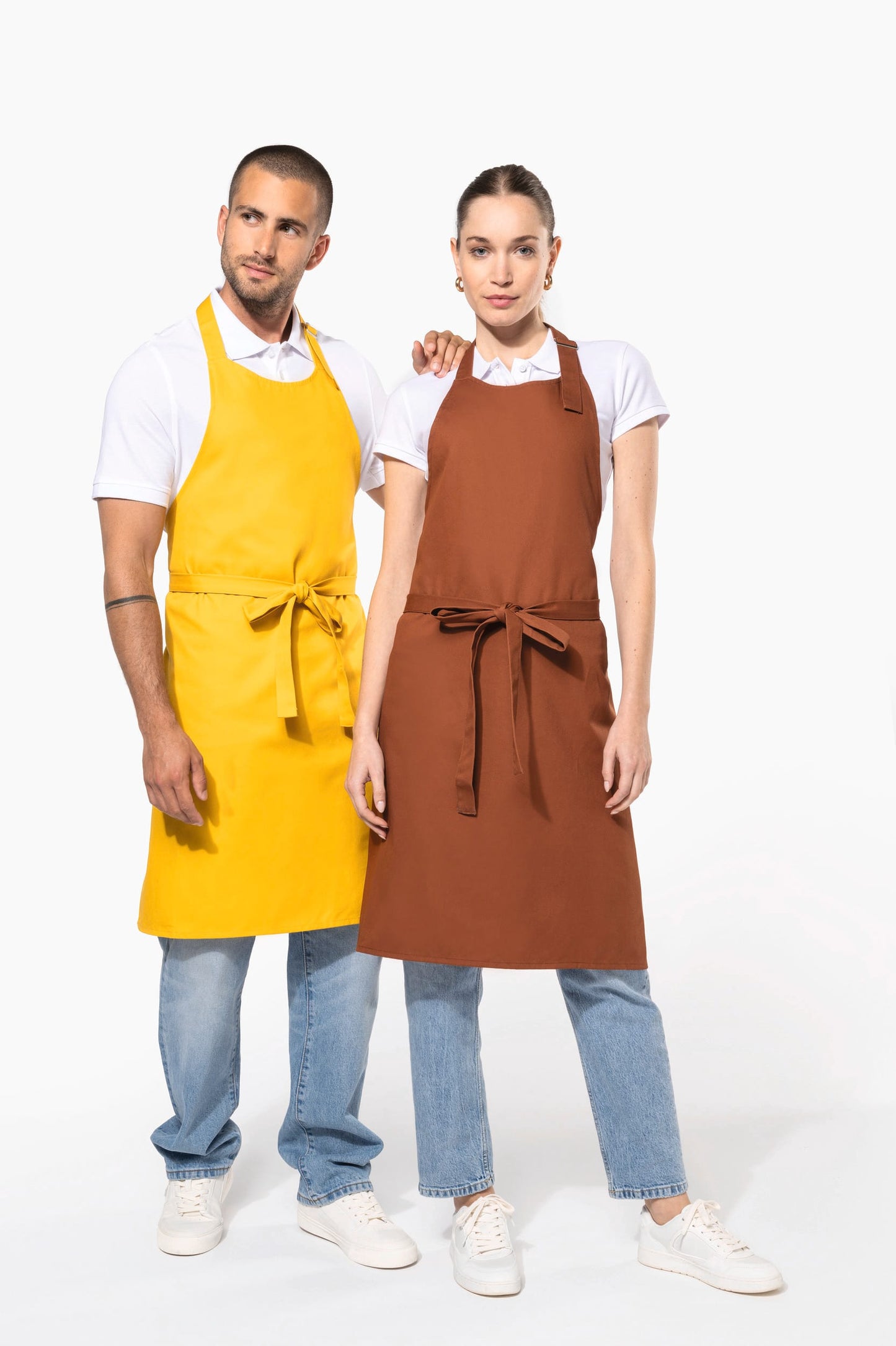 K895CC - Grembiule in cotone senza tasche