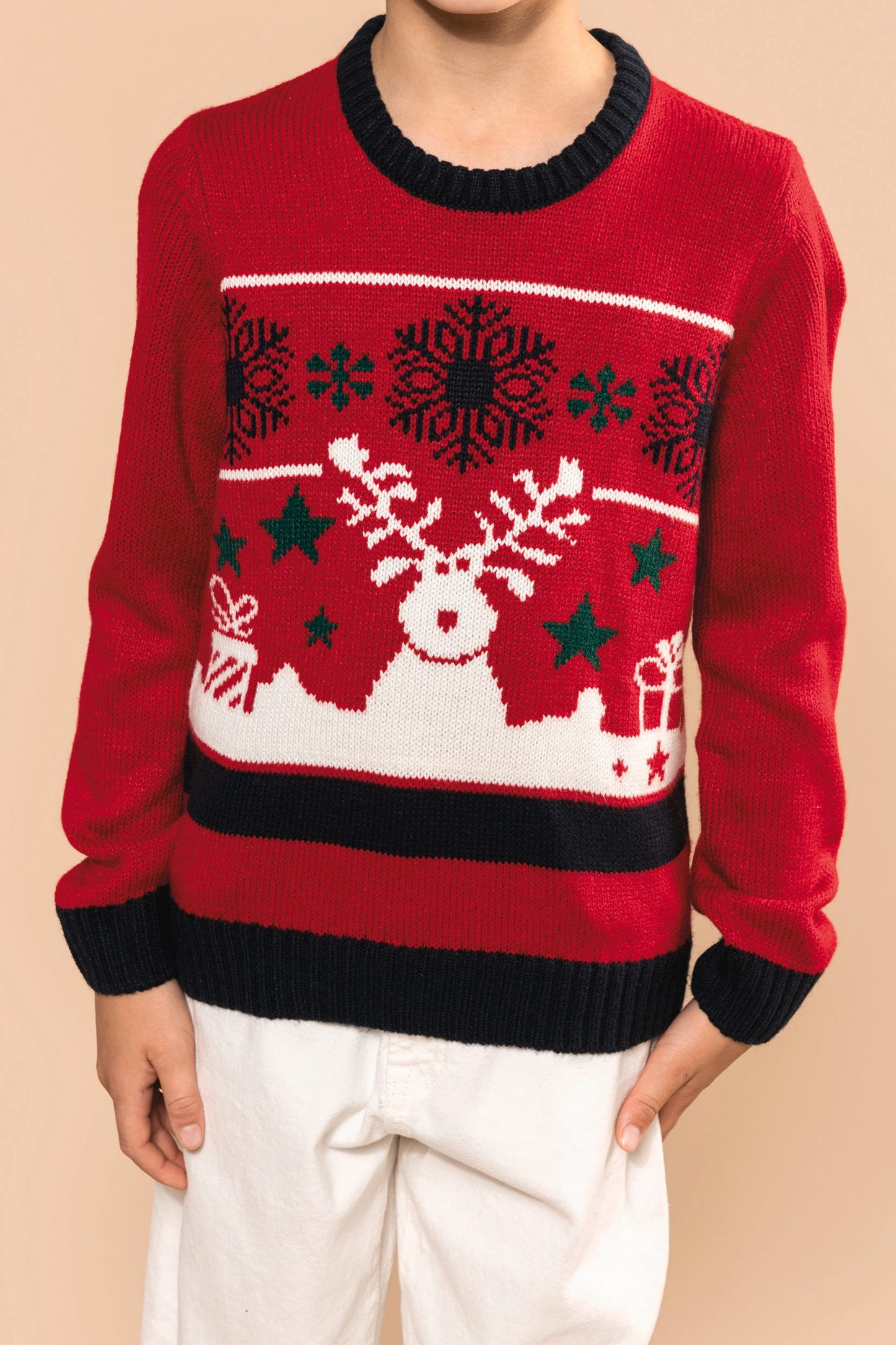 K9012 - Pullover girocollo bambino natalizio